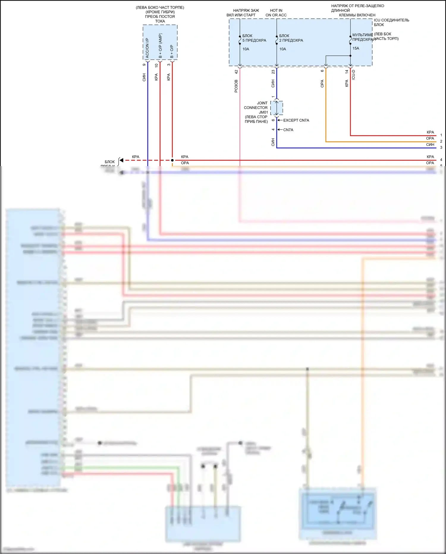 Avante Hyundai VII (2020-2024): Электросхема навигации, с усилителем (1 из 4) 