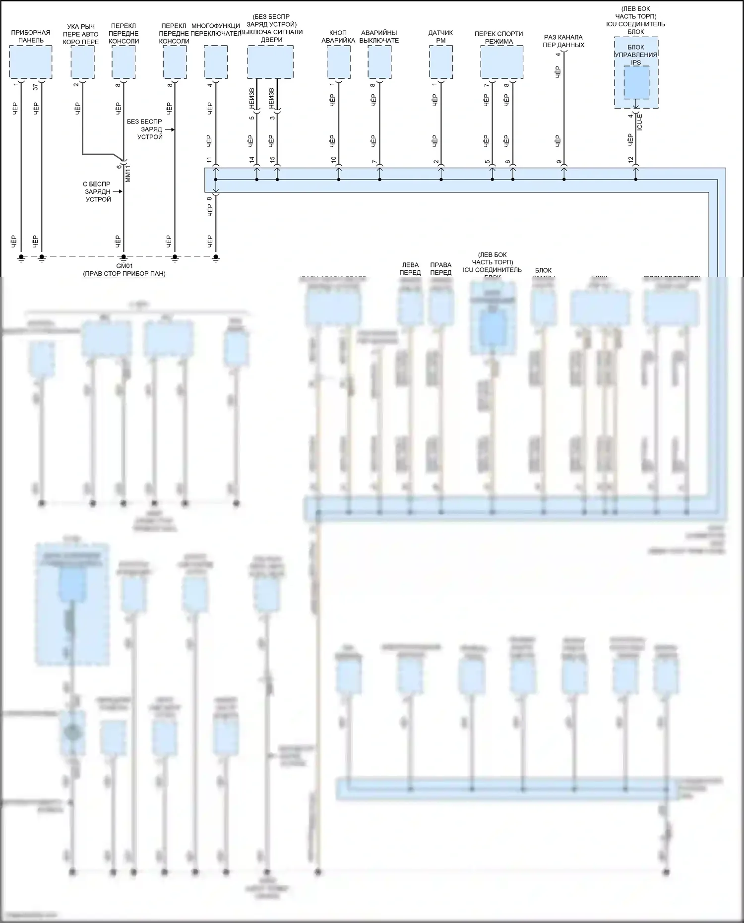 Avante Hyundai VII (2020-2024): Электросхема разводки массы, гибридная (1 из 4) 