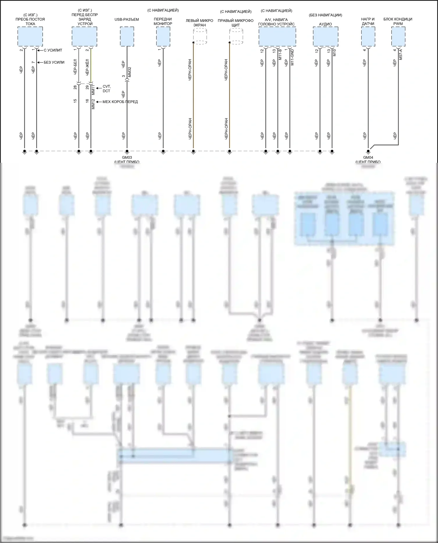 Avante Hyundai VII (2020-2024): Электросхема разводки массы, за исключением гибридного cn7 (2 из 5) 