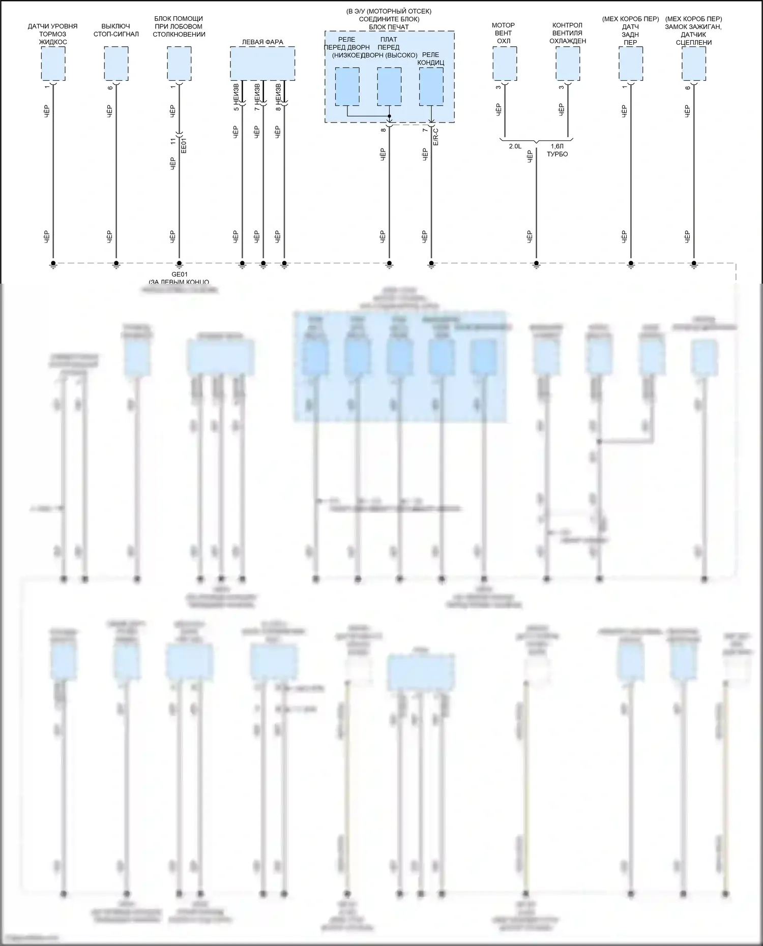 Avante Hyundai VII (2020-2024): Электросхема разводки массы, за исключением гибридного cn7 (4 из 5) 