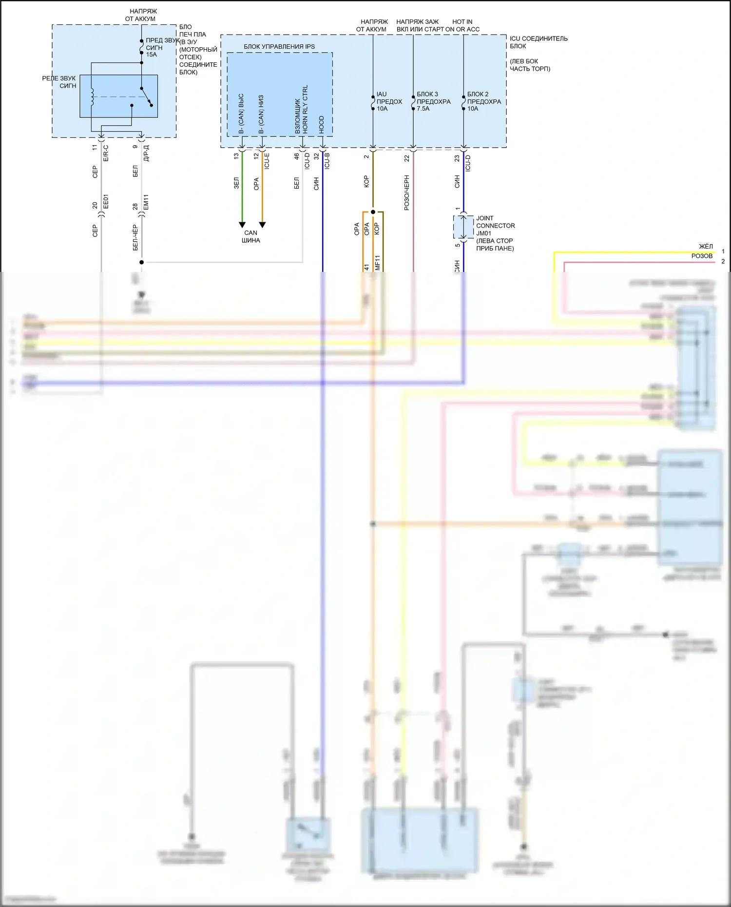 Avante Hyundai VII (2020-2024): Электросхема центрального замка, с nfc (3 из 5) 