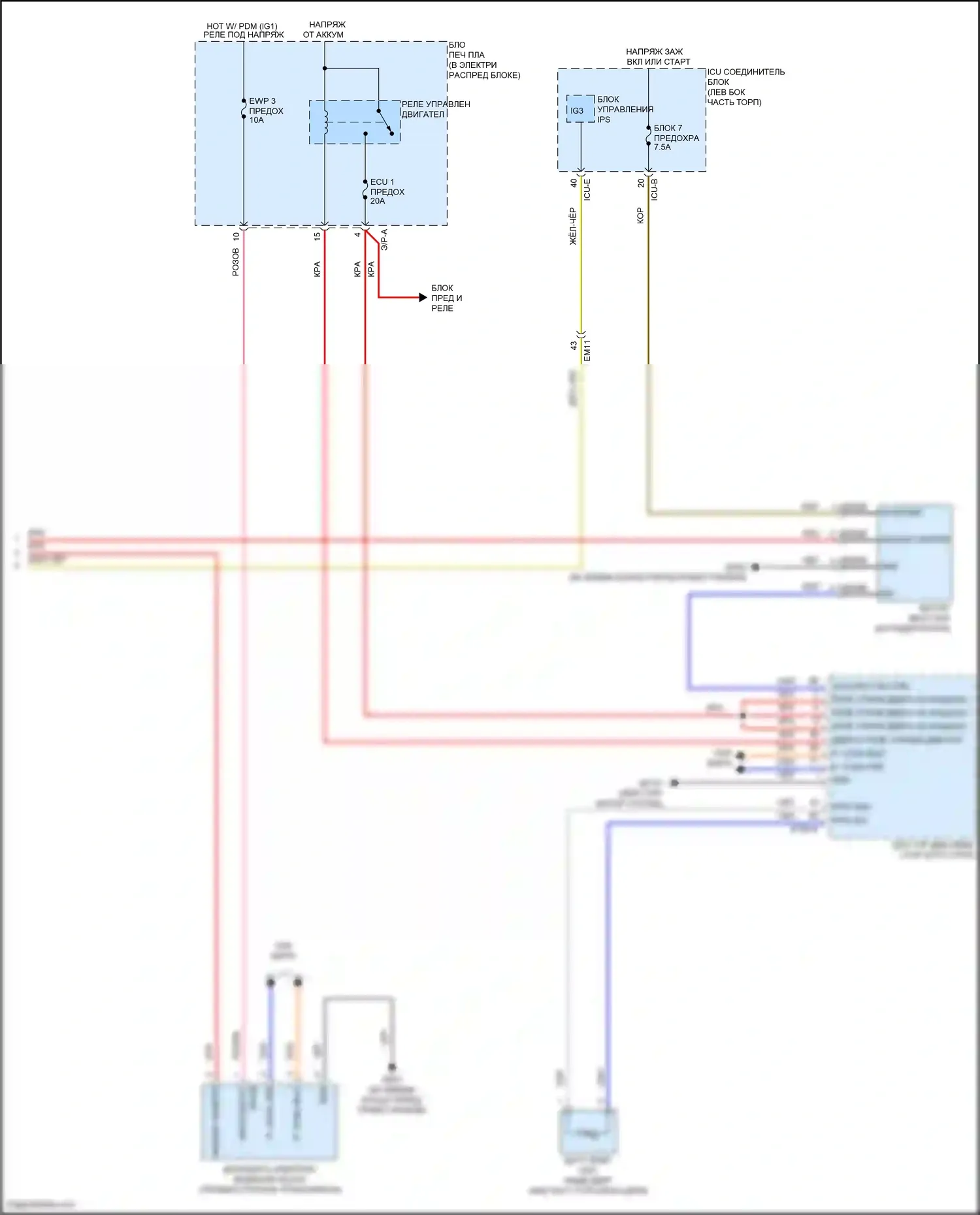 Avante Hyundai VII (2020-2024): Электросхема вентилятора охлаждения, гибридного (2 из 2) 