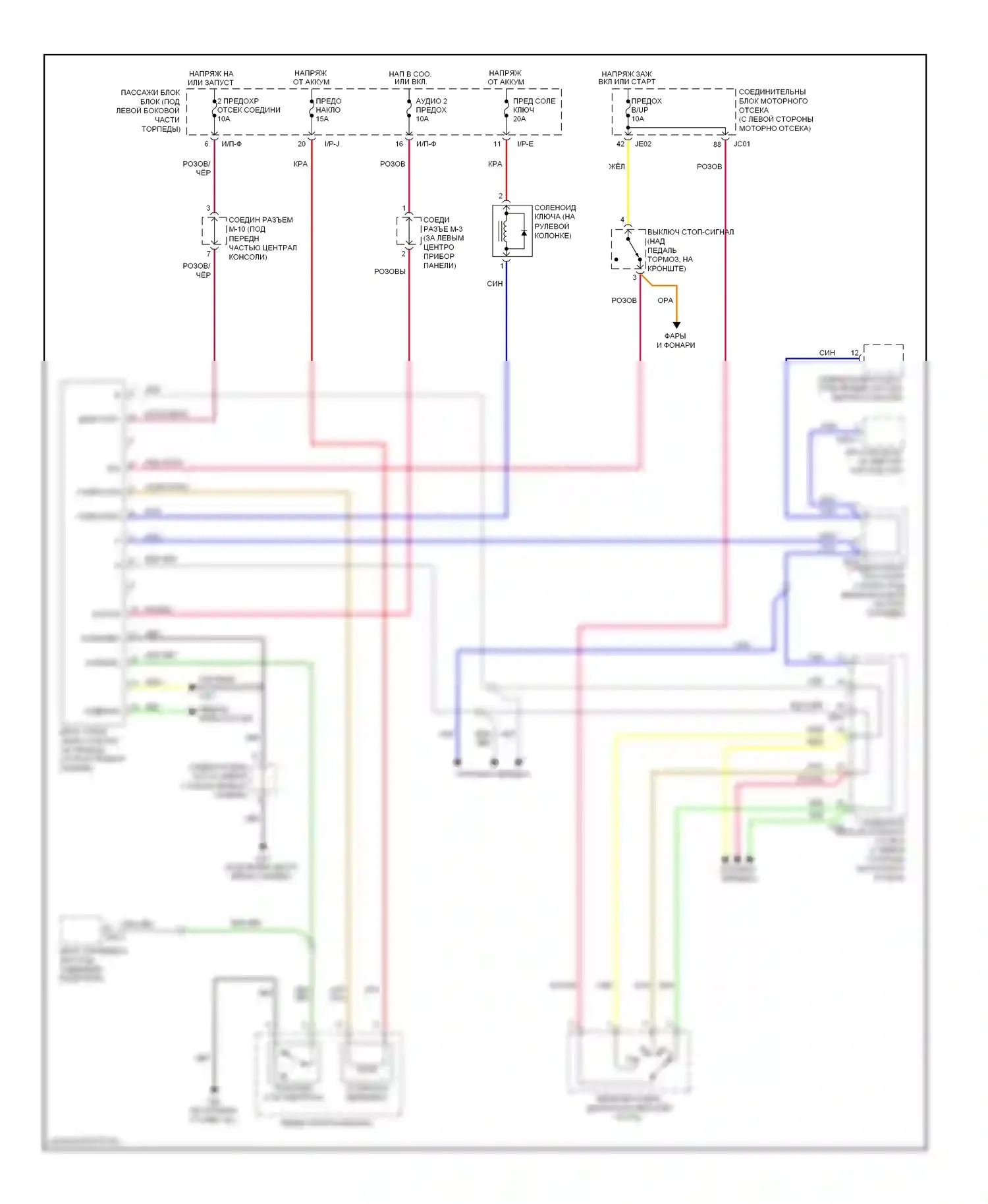 Azera Hyundai I (2005-2011): Электросхема блокировки селектора 