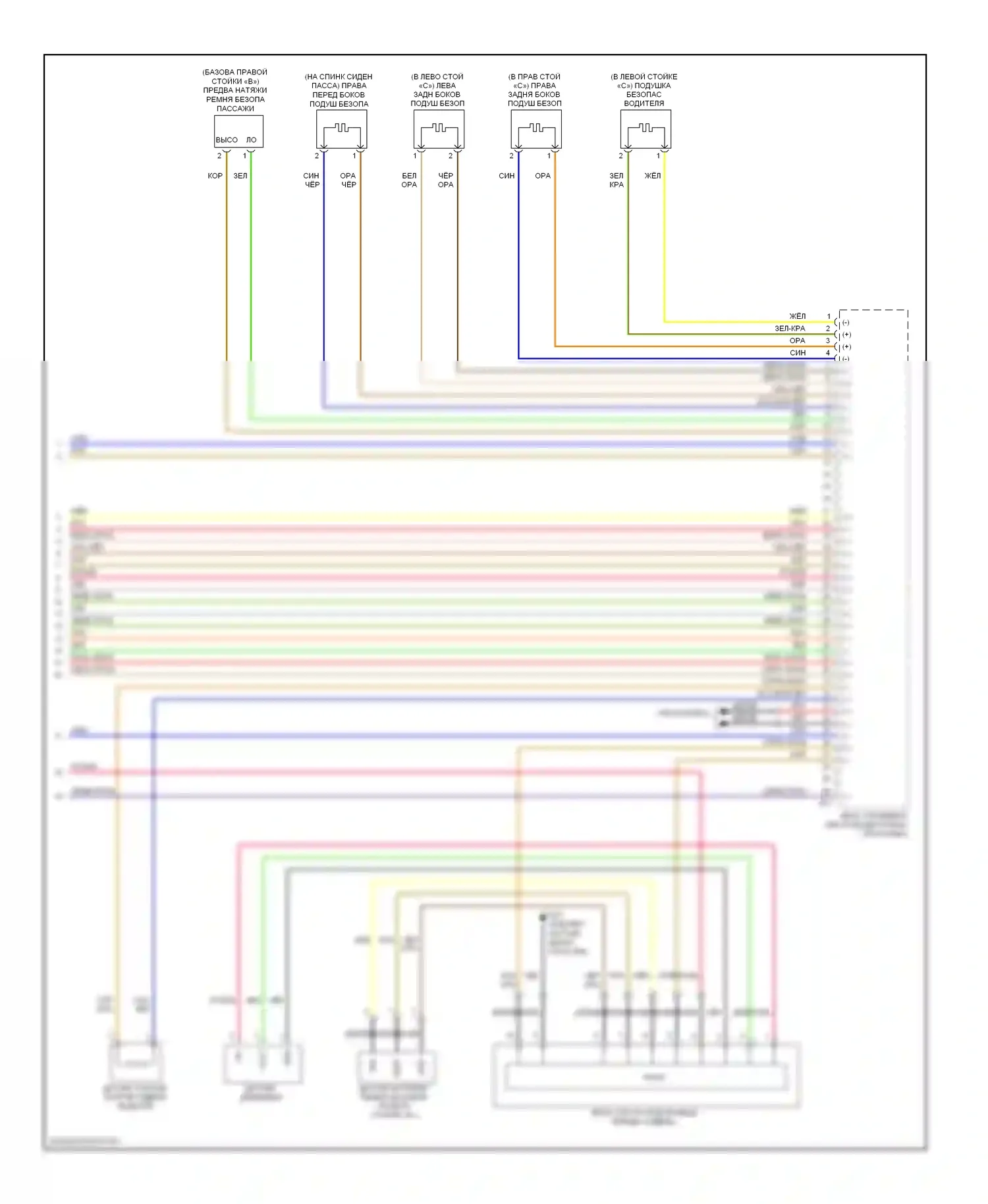 Azera Hyundai I (2005-2011): Электросхема подушек безопасности (3 из 3) 