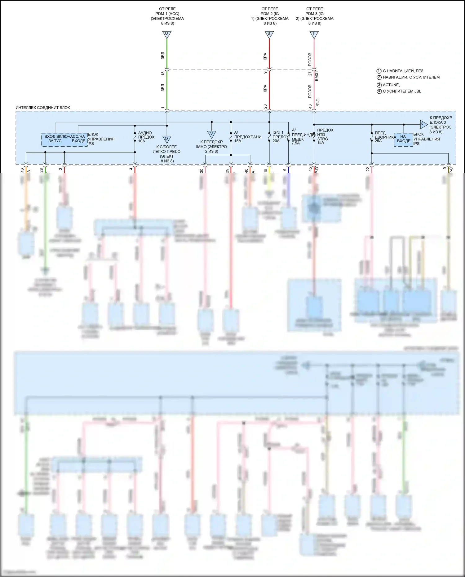Azera Hyundai II рестайлинг (2014-2017): Электросхема блока предохранителей реле (2 из 8) 