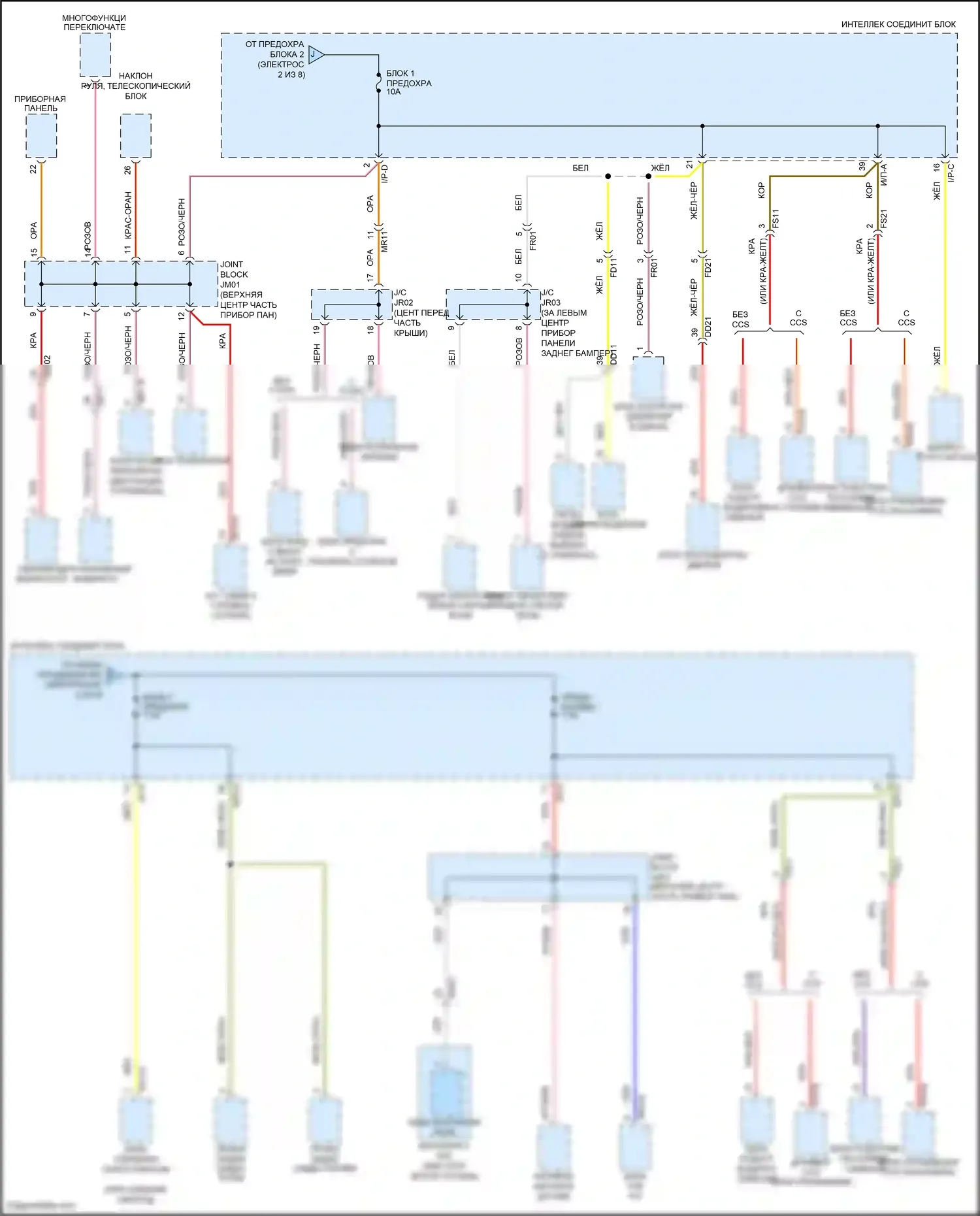 Azera Hyundai II рестайлинг (2014-2017): Электросхема блока предохранителей реле (3 из 8) 