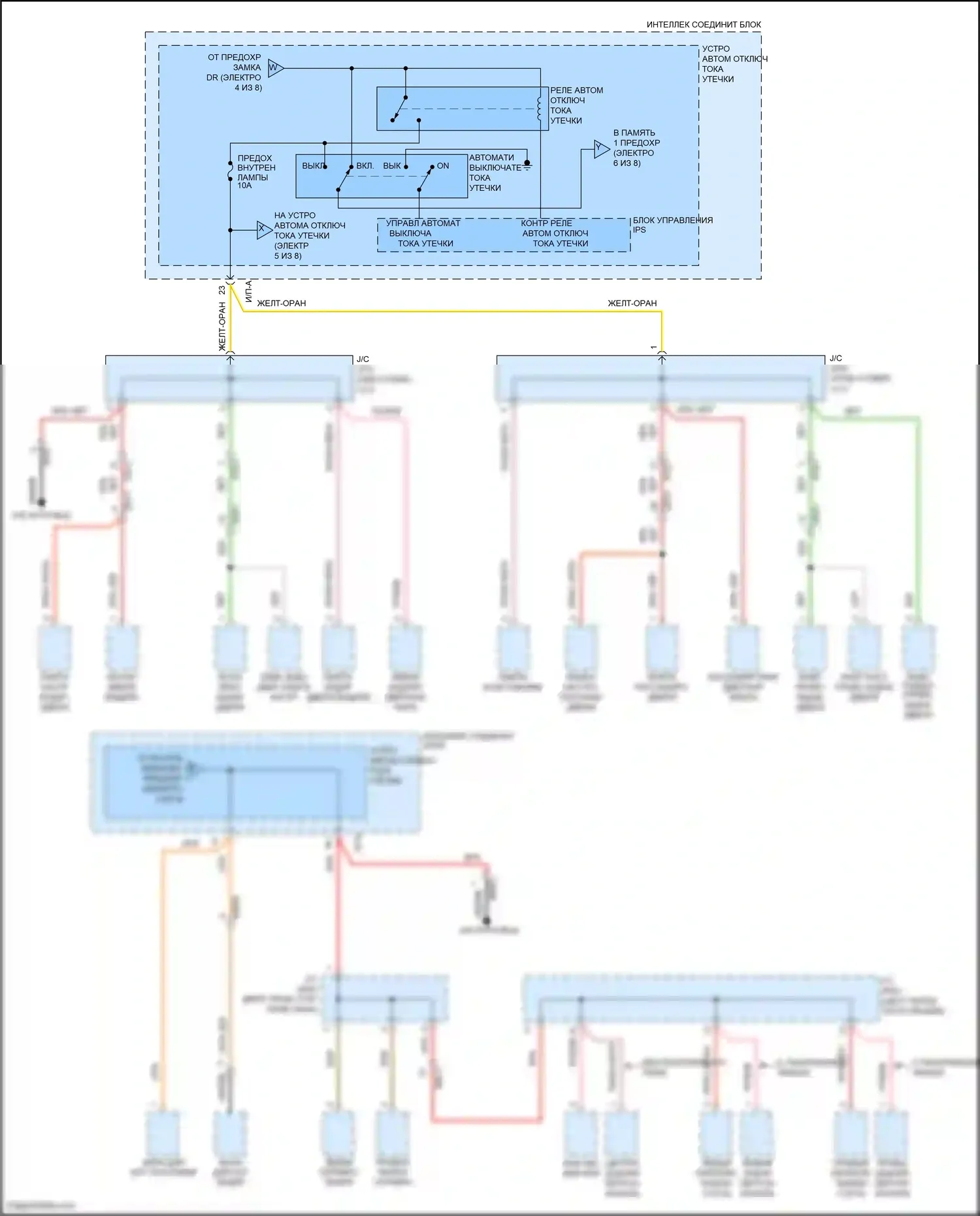 Azera Hyundai II рестайлинг (2014-2017): Электросхема блока предохранителей реле (5 из 8) 