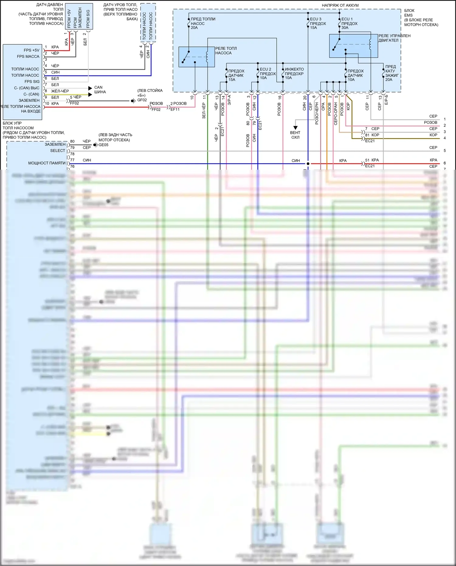 Azera Hyundai II рестайлинг (2014-2017): Электросхема двигателя 3.3l (1 из 7) 