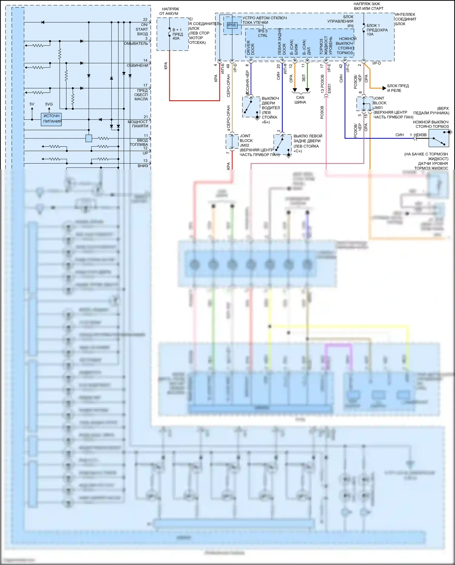 Azera Hyundai II рестайлинг (2014-2017): Электросхема приборной панели (1 из 2) 