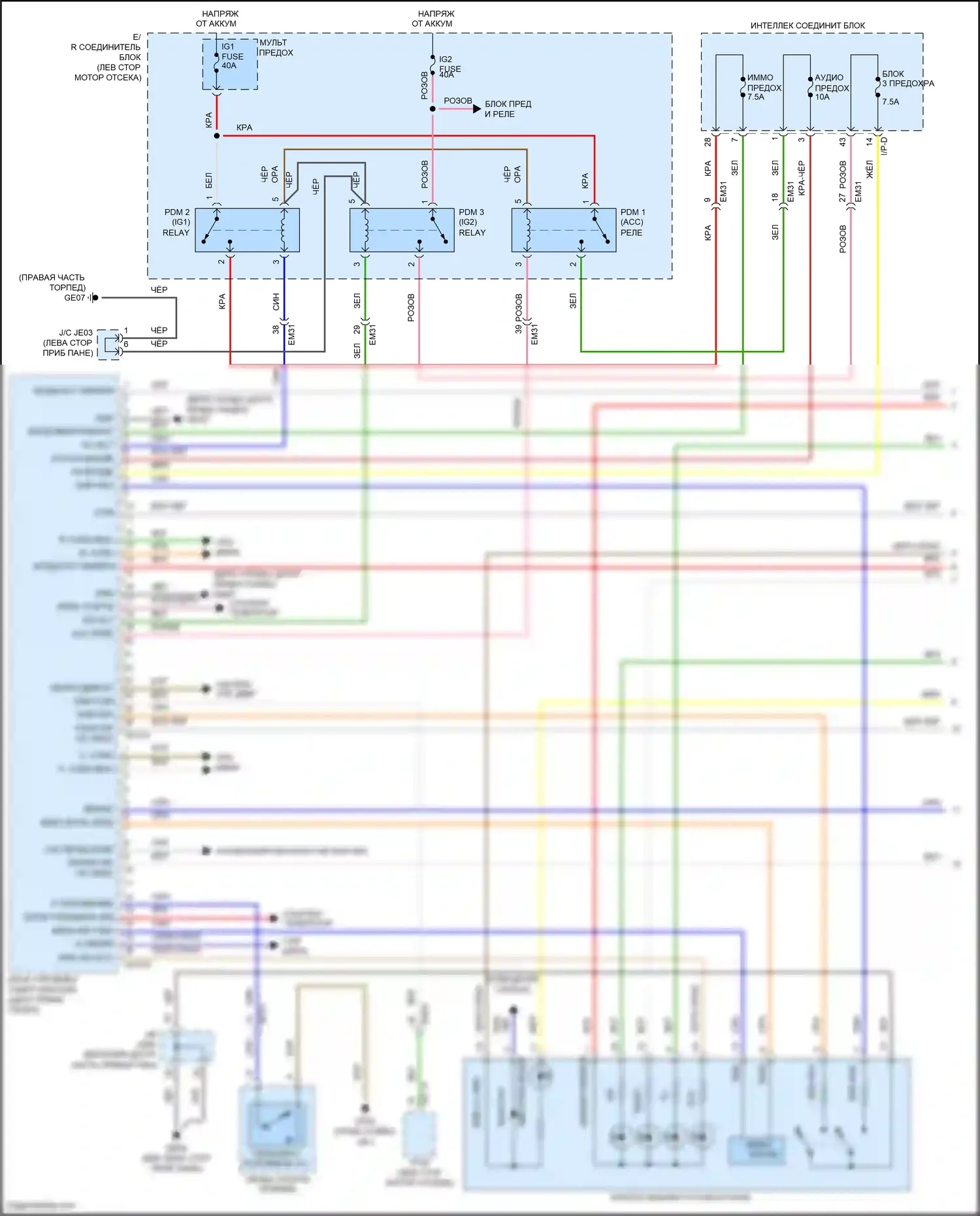 Azera Hyundai II рестайлинг (2014-2017): Электросхема иммобилайзера (1 из 3) 