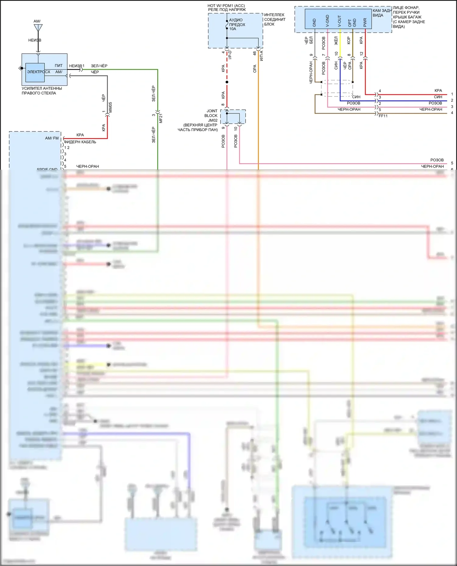 Azera Hyundai II рестайлинг (2014-2017): Электросхема навигации, с усилителем actune (1 из 4) 