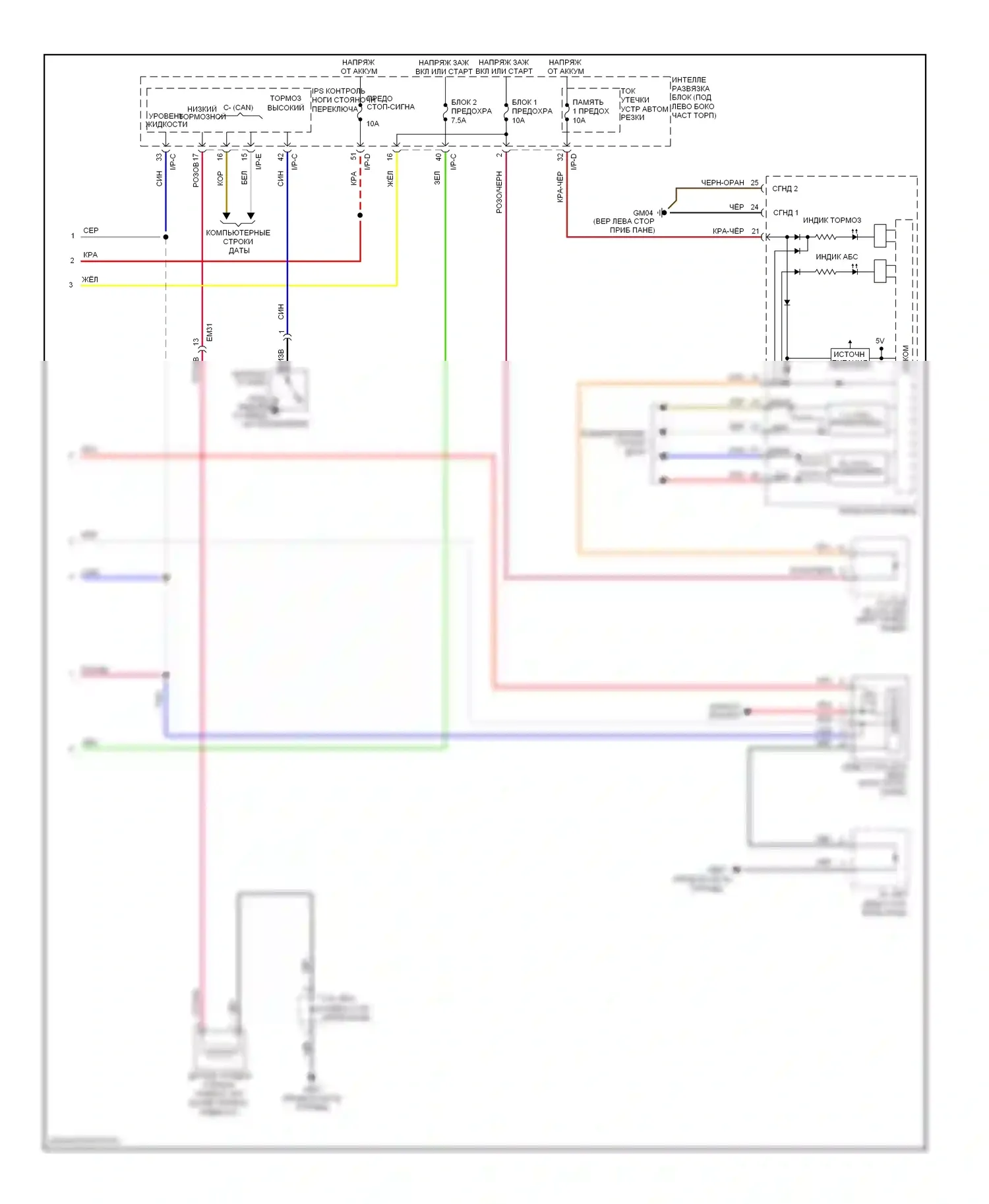 Azera Hyundai II (2011-2014): Антиблокировочная система abs электросхема, без esc (2 из 2) 