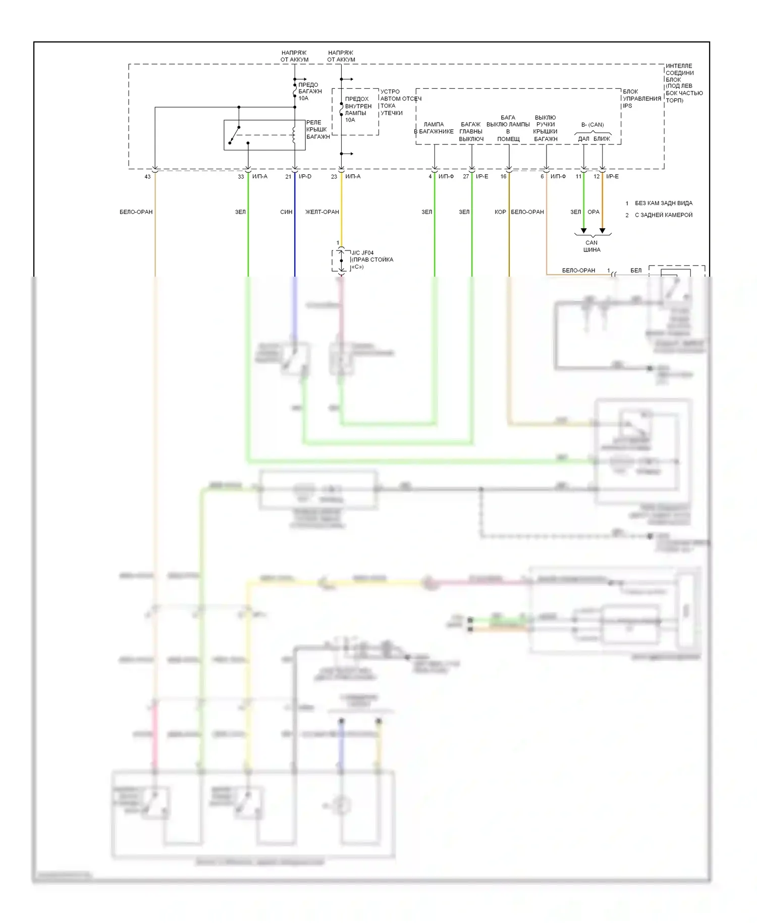 Azera Hyundai II (2011-2014): Электросхема багажника, двери багажника, лючка топливного бака 