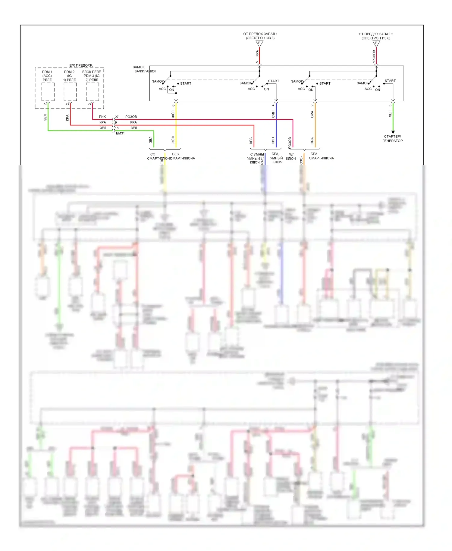Azera Hyundai II (2011-2014): Электросхема блока предохранителей реле (2 из 6) 