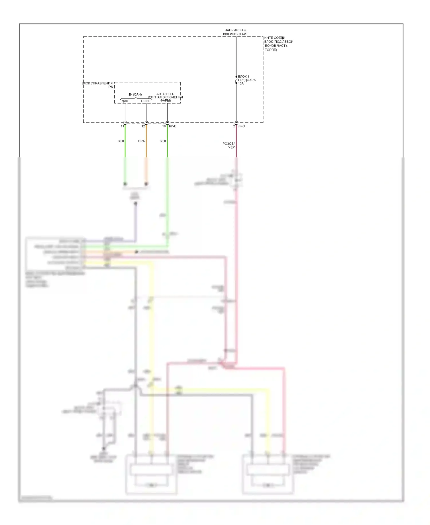 Azera Hyundai II (2011-2014): Электросхема корректора фар 