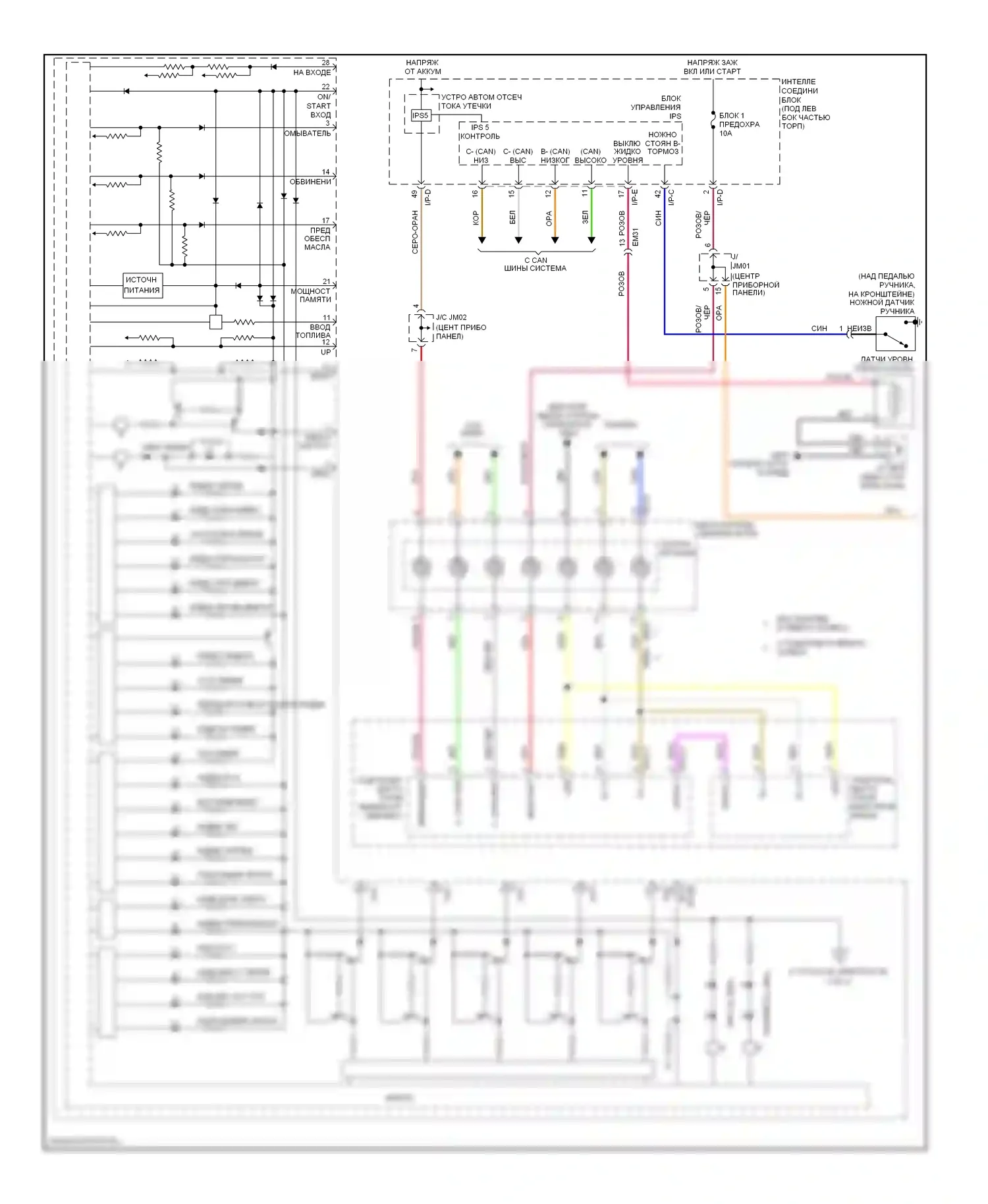 Azera Hyundai II (2011-2014): Электросхема приборной панели (1 из 2) 