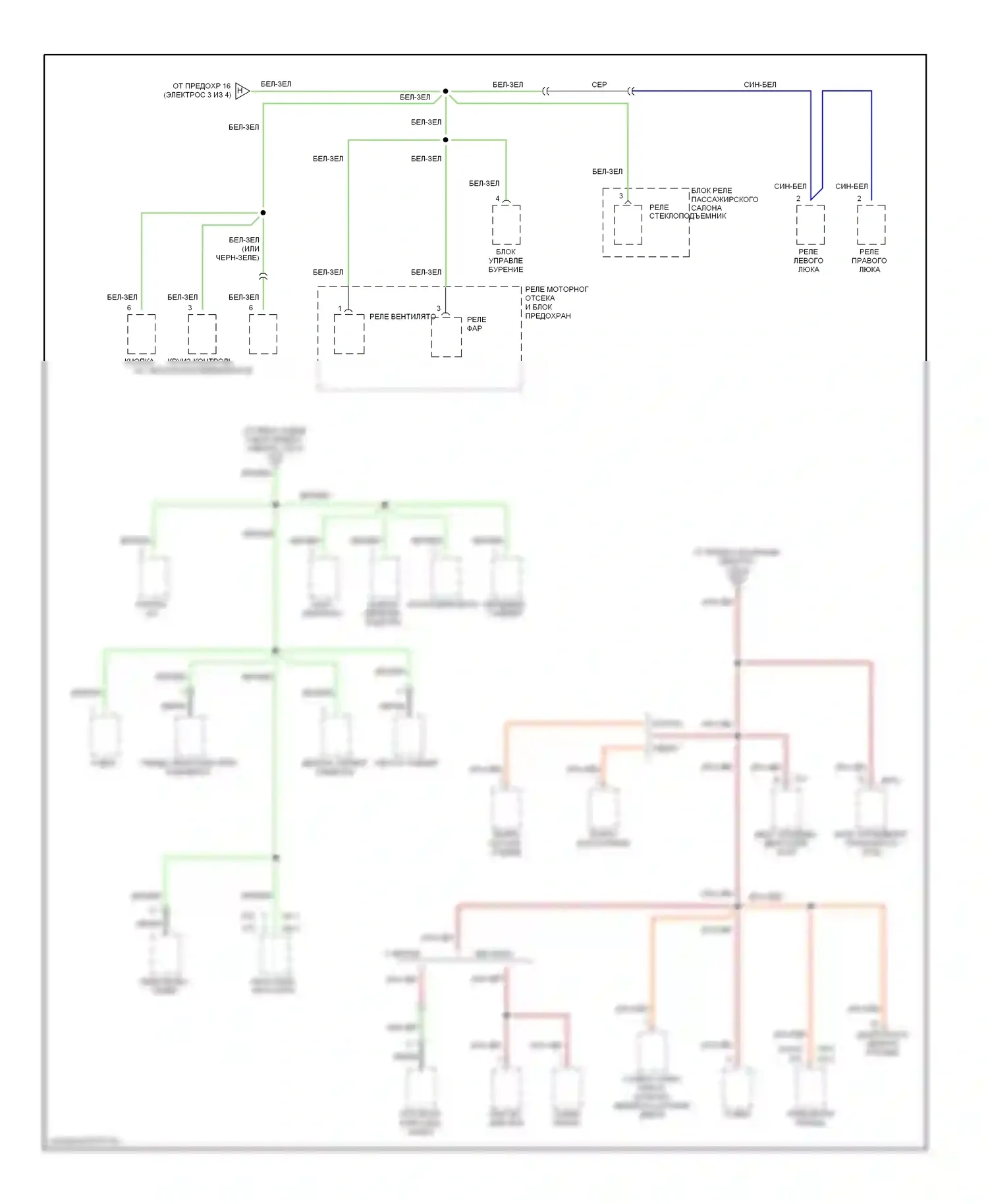 Elantra Hyundai II рестайлинг (1998-2000): Электросхема блока предохранителей реле (4 из 4) 