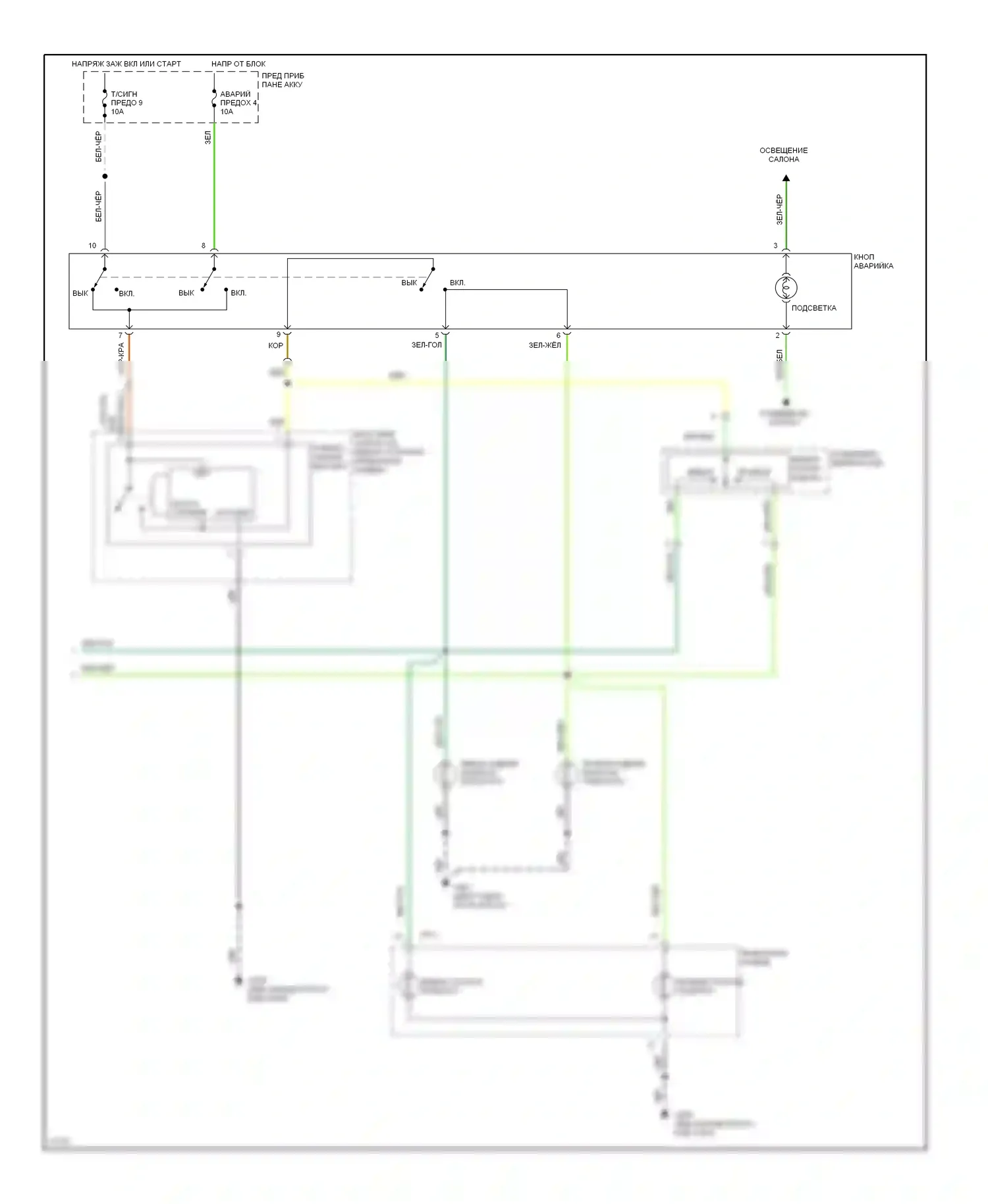 Elantra Hyundai II (1995-1998): Электросхема внешних ламп, седан (2 из 2) 