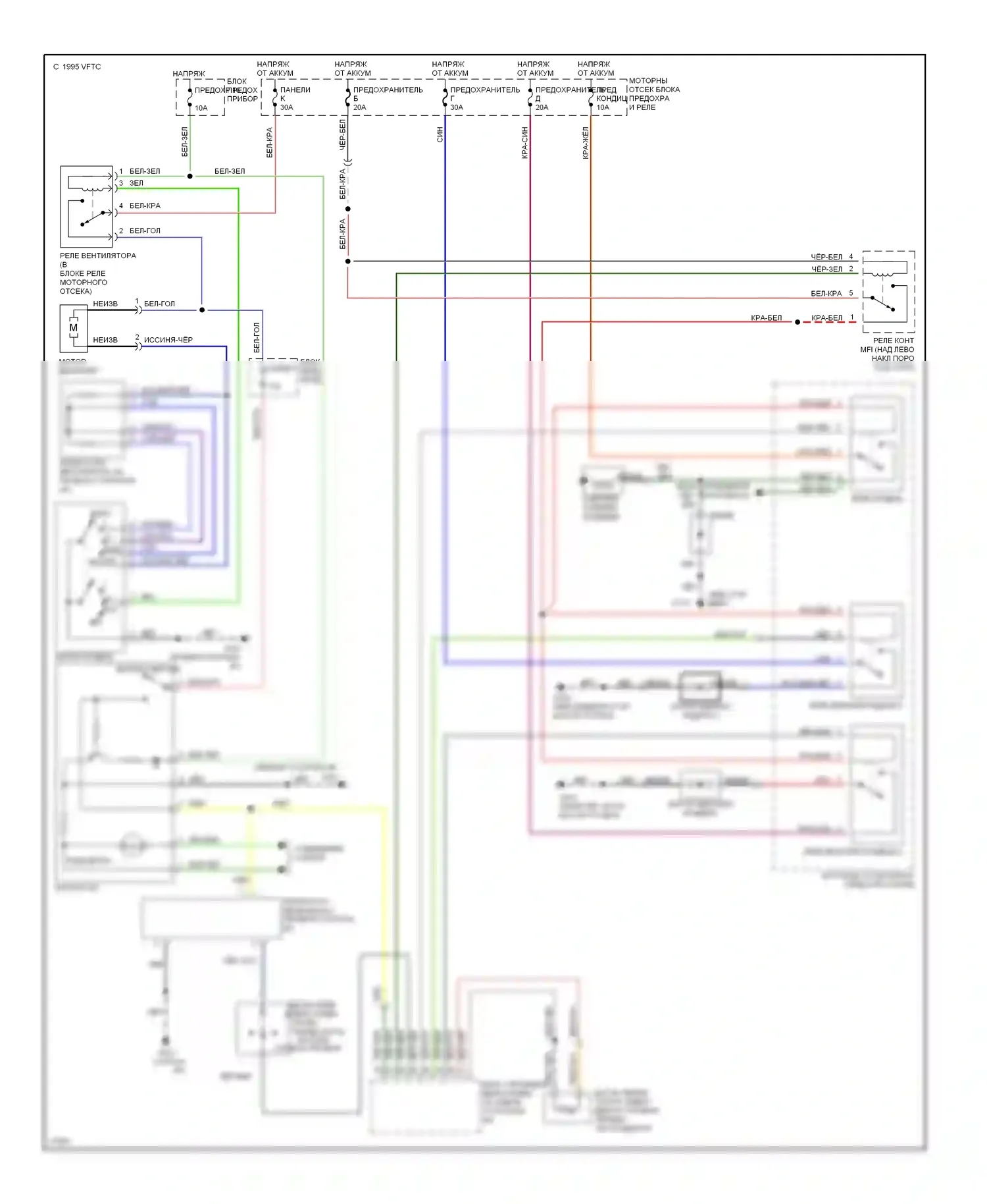 Elantra Hyundai II (1995-1998): Электросхема кондиционера 