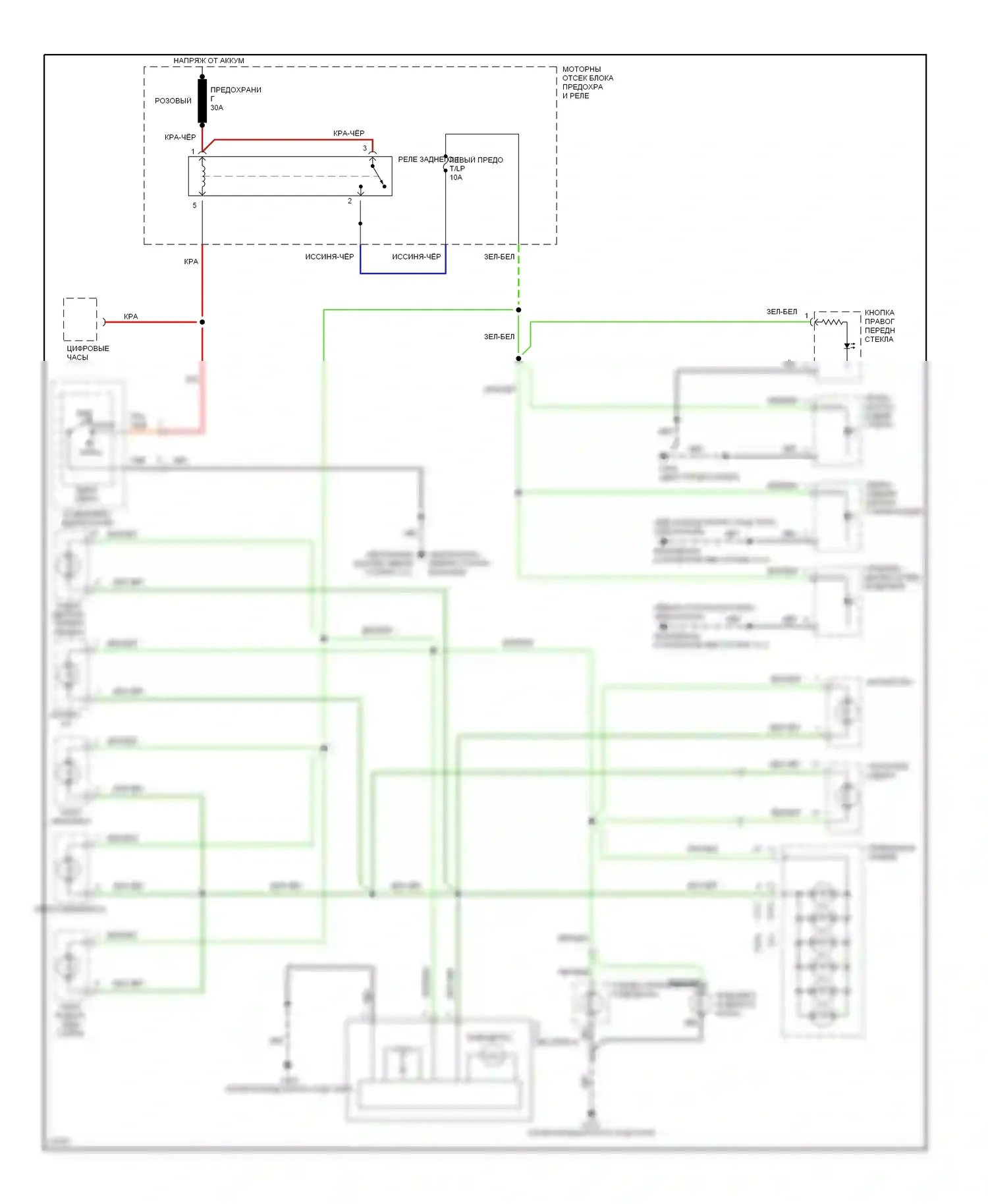 Elantra Hyundai II (1995-1998): Электросхема подсветки приборной панели, вагон 