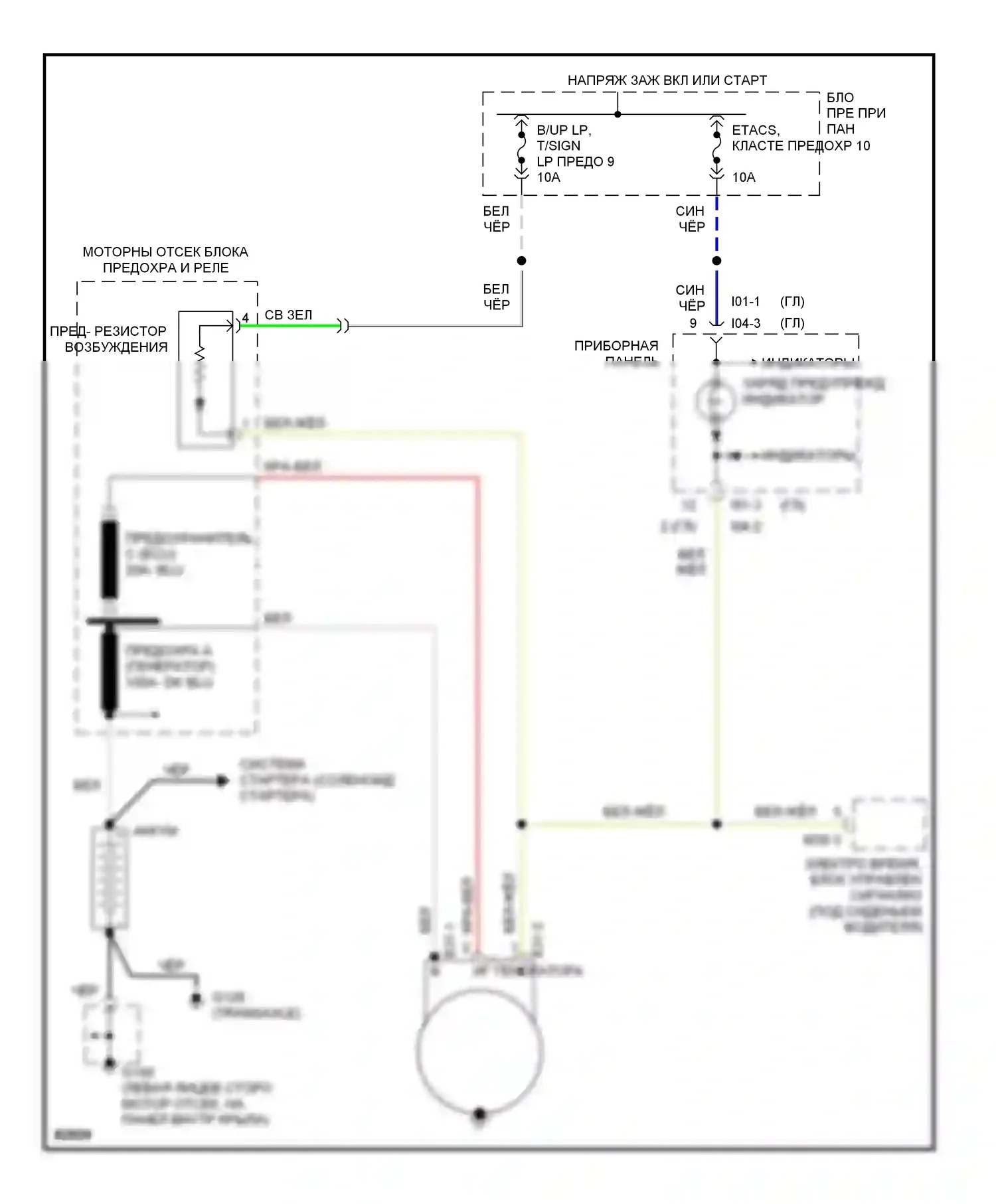 Elantra Hyundai II (1995-1998): Электросхема генератора 