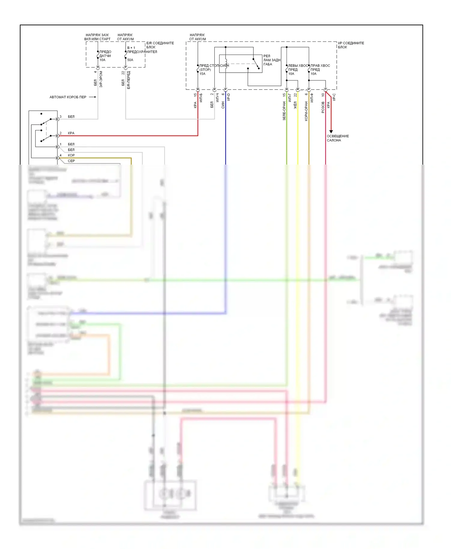 Elantra Hyundai III рестайлинг (2003-2010): Электросхема фар и фонарей (2 из 2) 