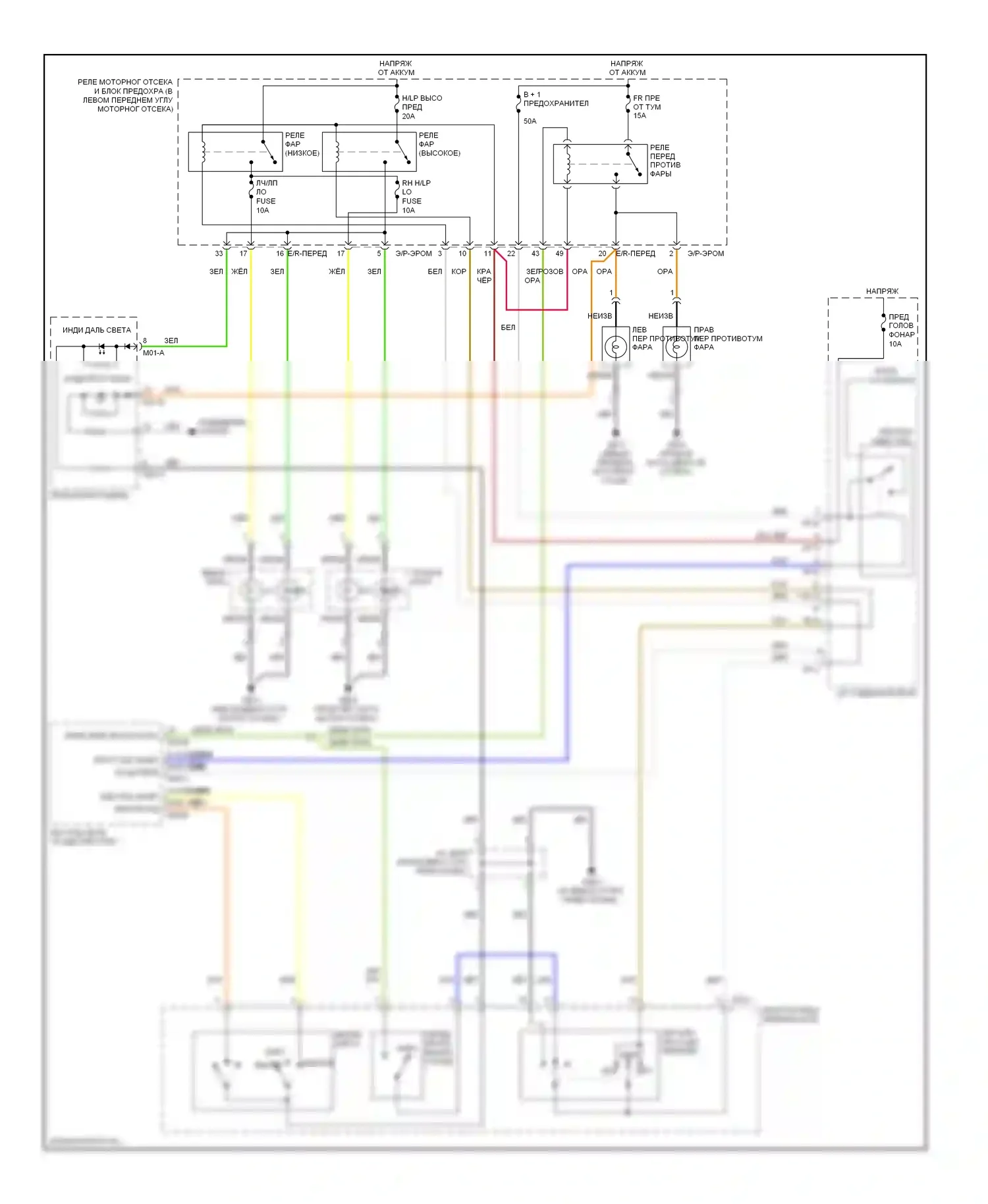 Elantra Hyundai III рестайлинг (2003-2010): Электросхема фар, без дрели 