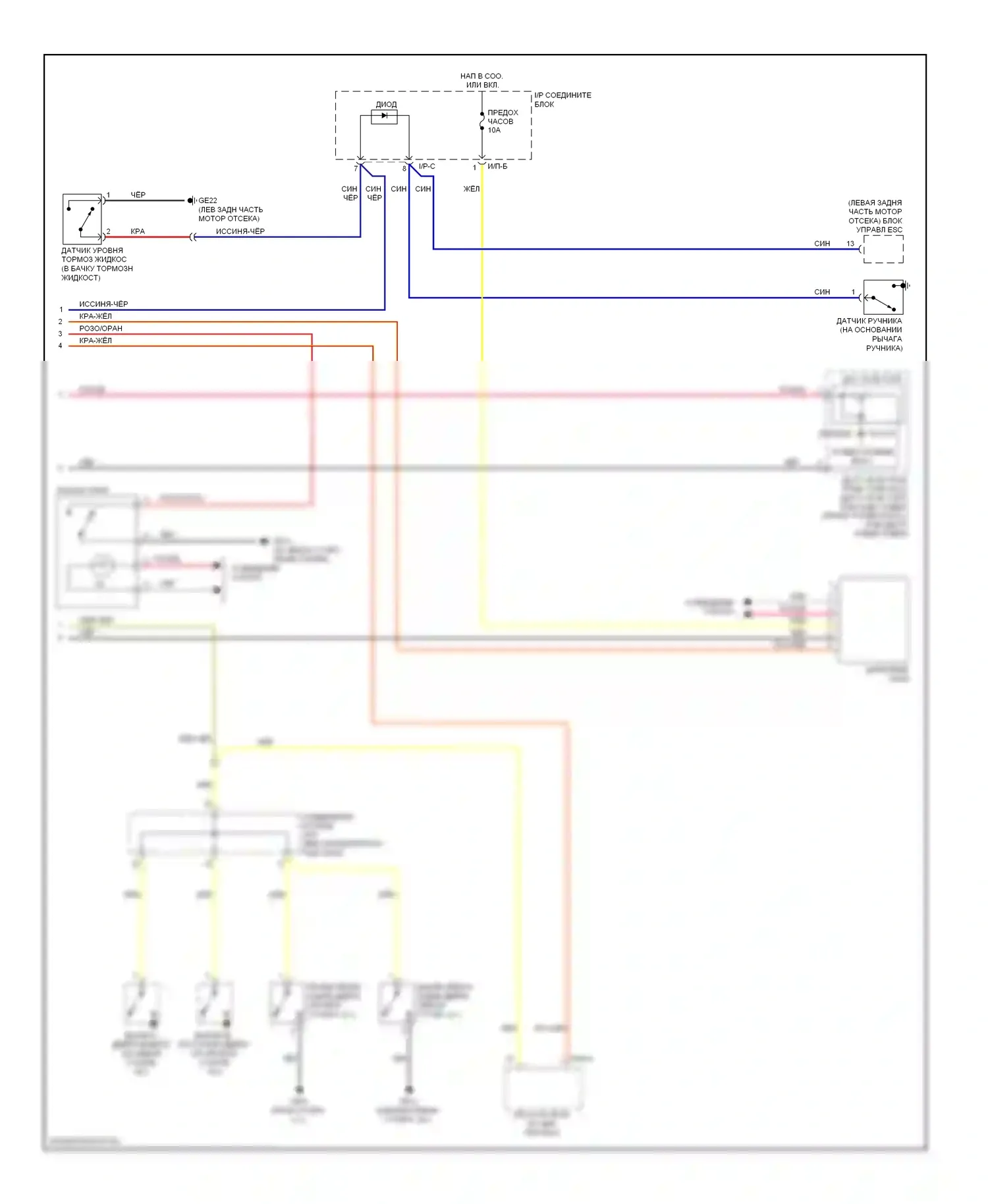Elantra Hyundai III рестайлинг (2003-2010): Электросхема приборной панели (2 из 2) 