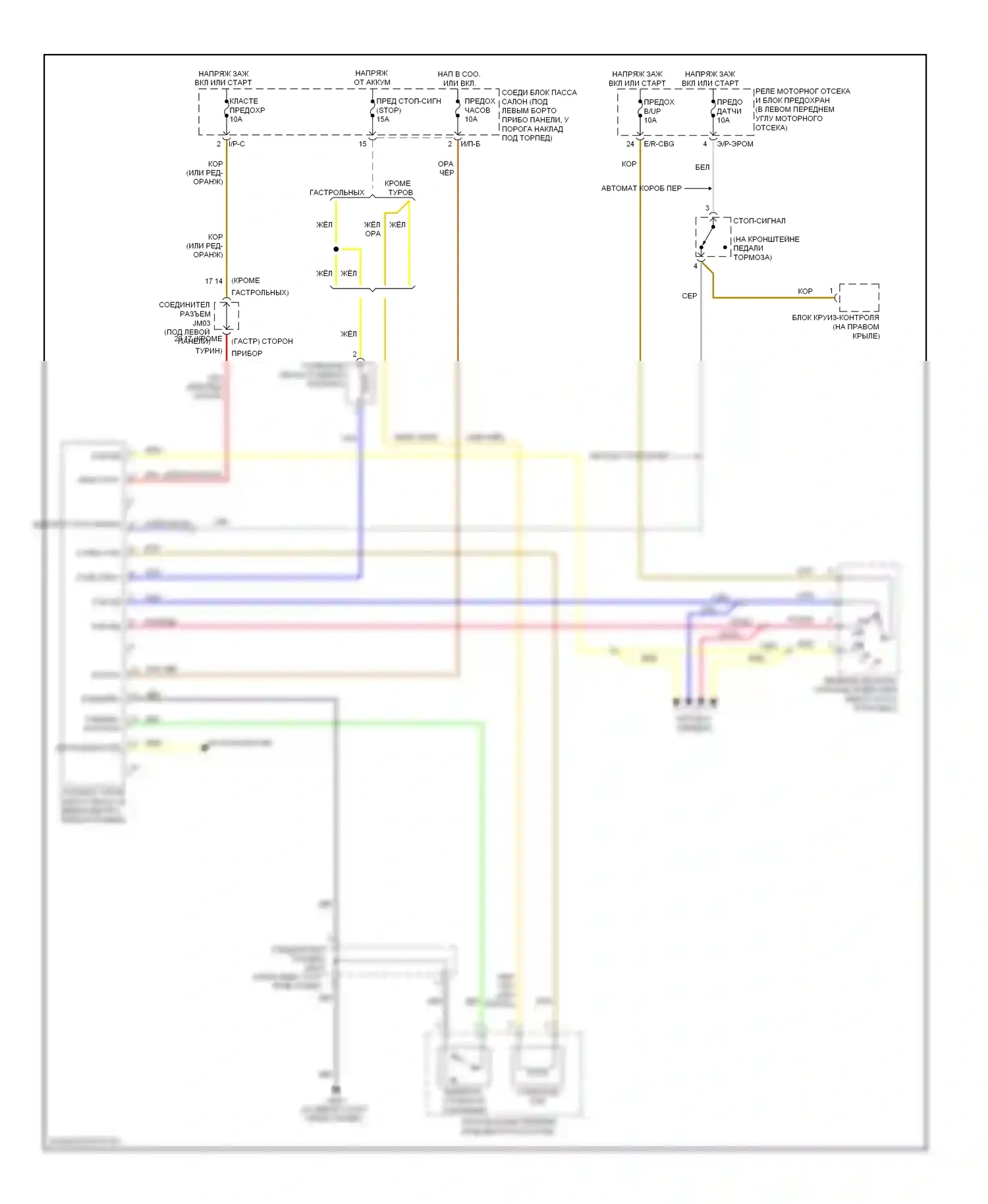 Elantra Hyundai IV (2006-2011): Электросхема блокировки селектора 