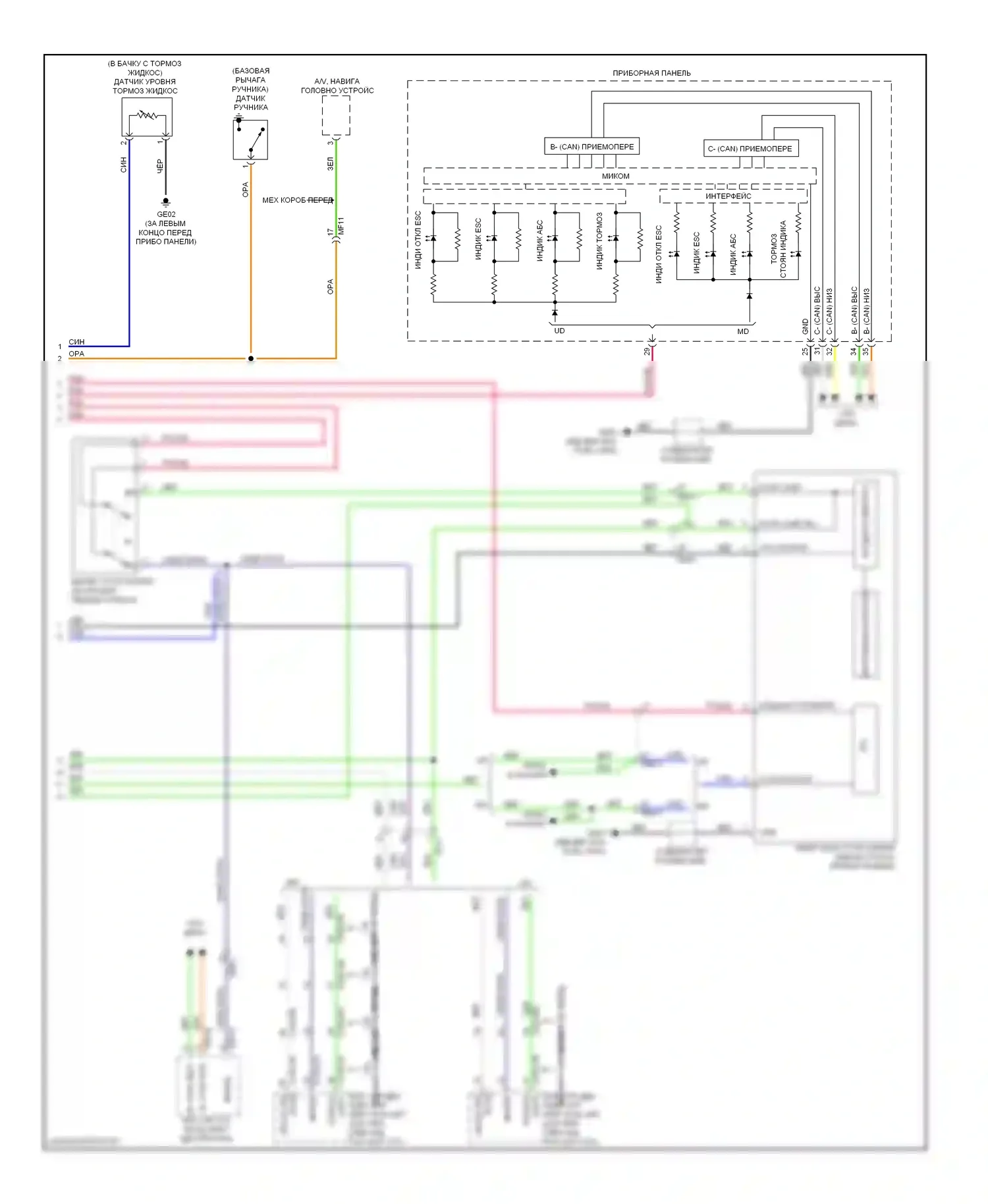 Elantra Hyundai V рестайлинг (2013-2016): Антиблокировочная система abs электросхема (2 из 2) 