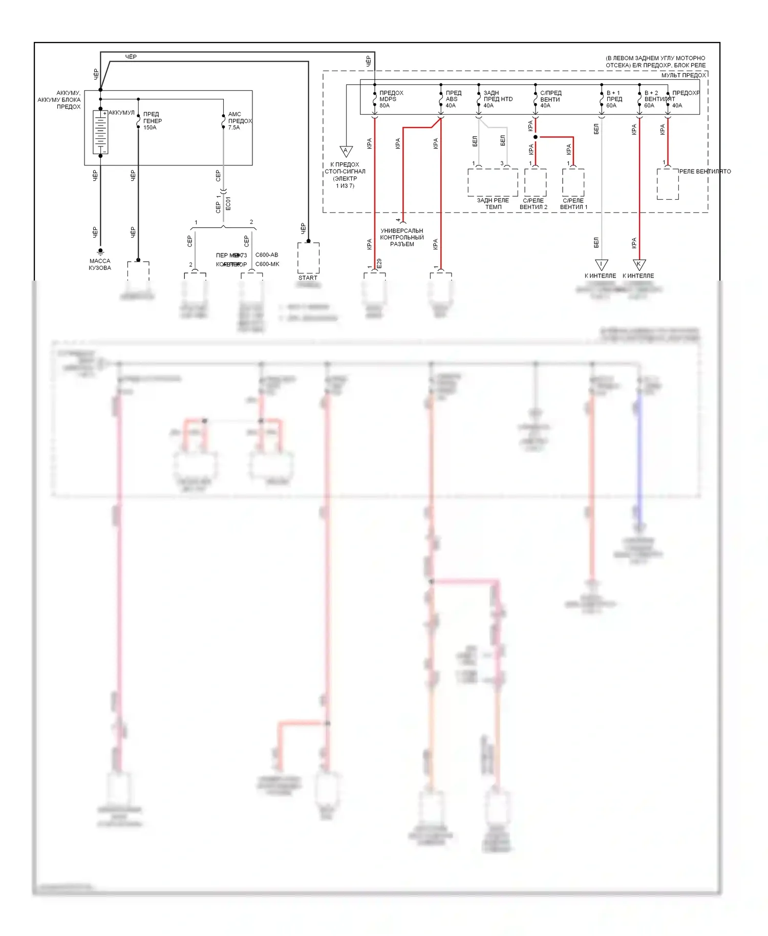 Elantra Hyundai V рестайлинг (2013-2016): Электросхема блока предохранителей реле, уд (1 из 7) 