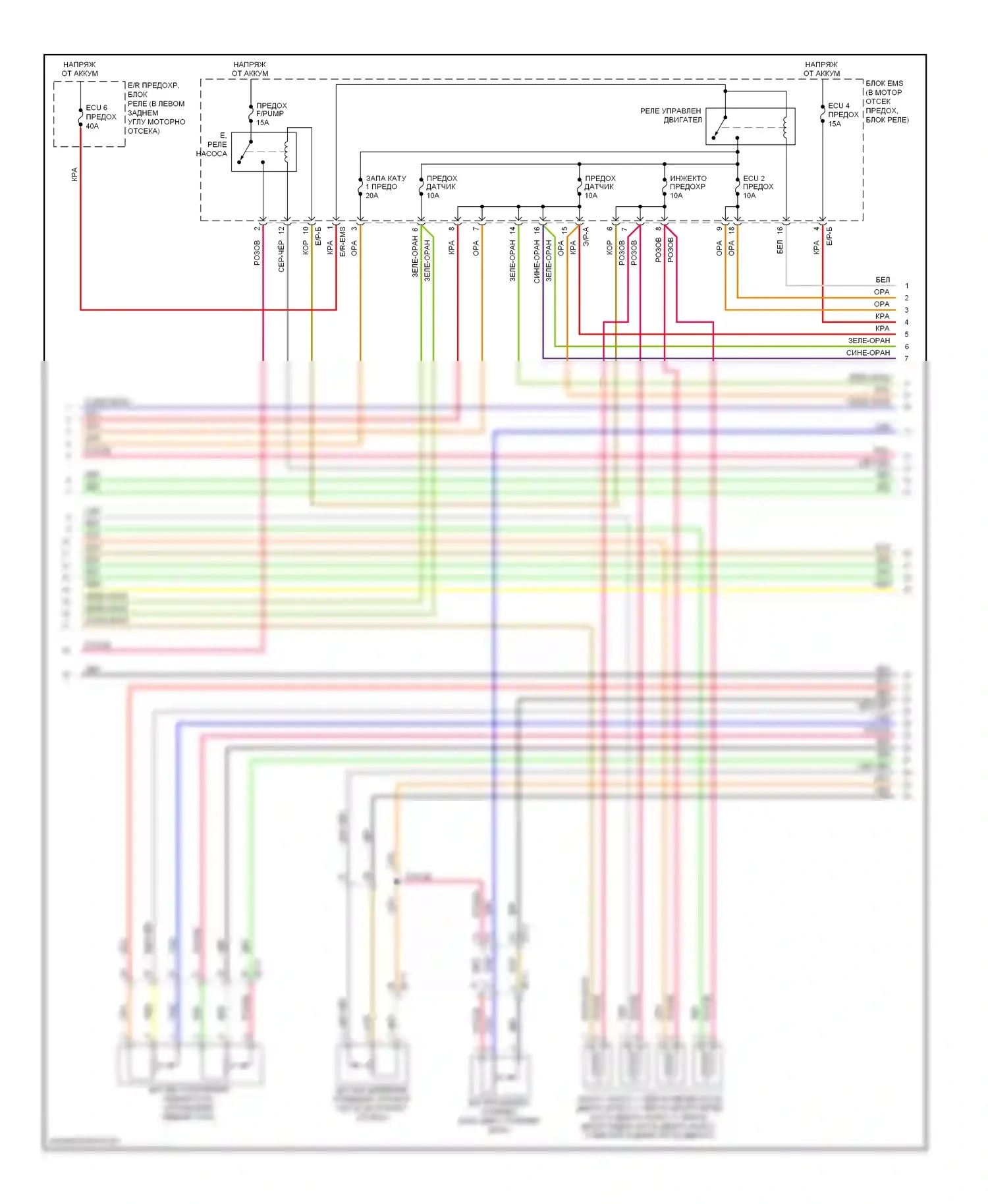 Elantra Hyundai V рестайлинг (2013-2016): Электросхема двигателя 1.8l, md ручной коробки передач (4 из 5) 