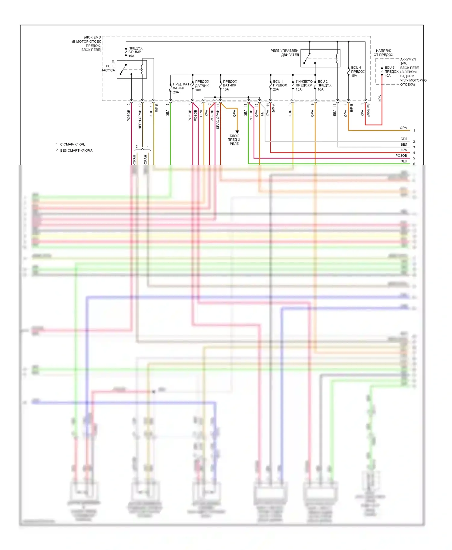 Elantra Hyundai V рестайлинг (2013-2016): Электросхема двигателя 2.0л, автомат коробки передач (5 из 6) 