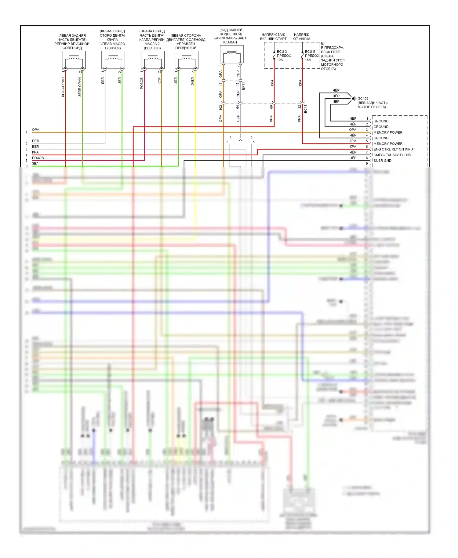 Elantra Hyundai V рестайлинг (2013-2016): Электросхема двигателя 2.0л, автомат коробки передач (6 из 6) 