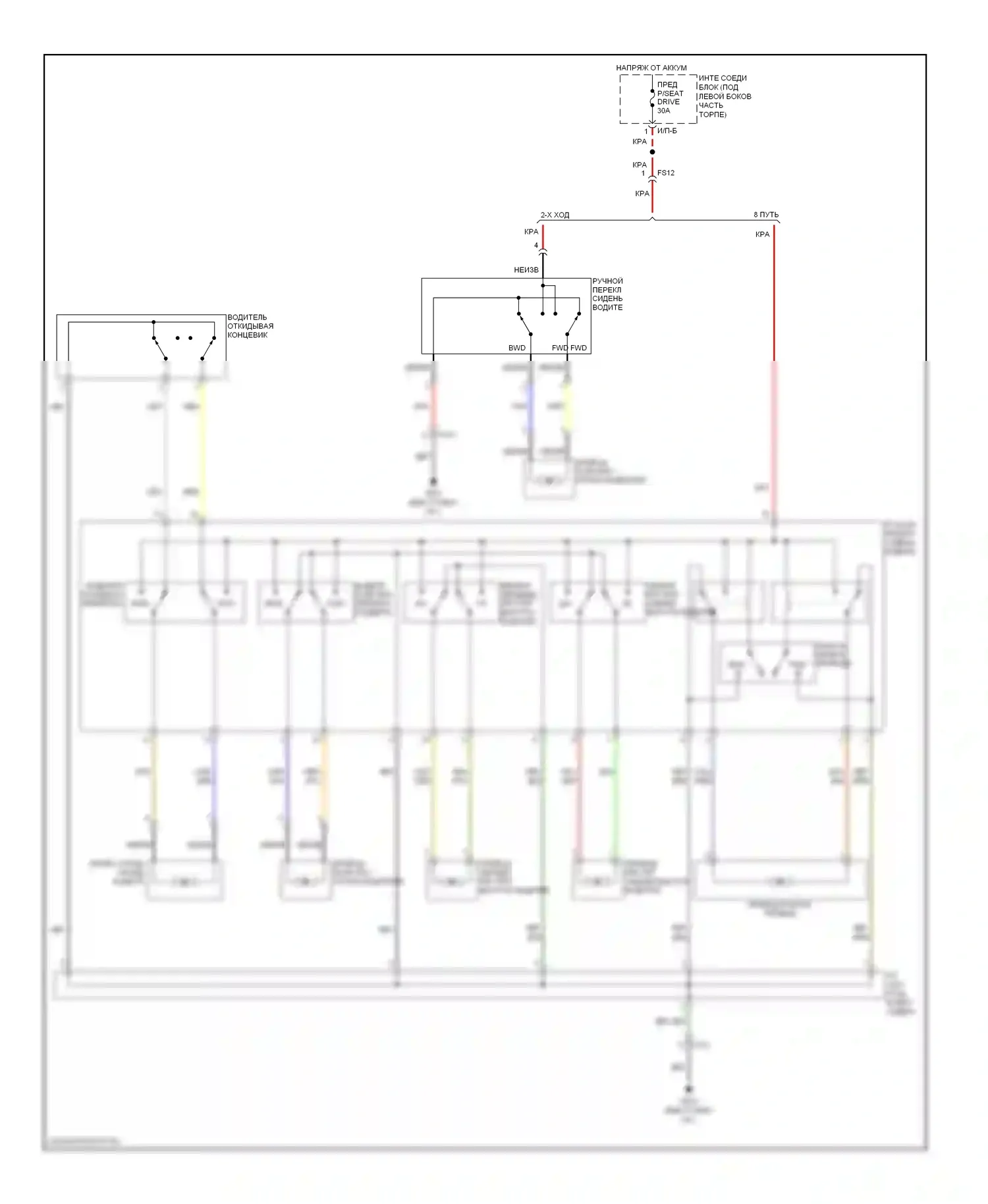 Elantra Hyundai V рестайлинг (2013-2016): Электросхема сидений 