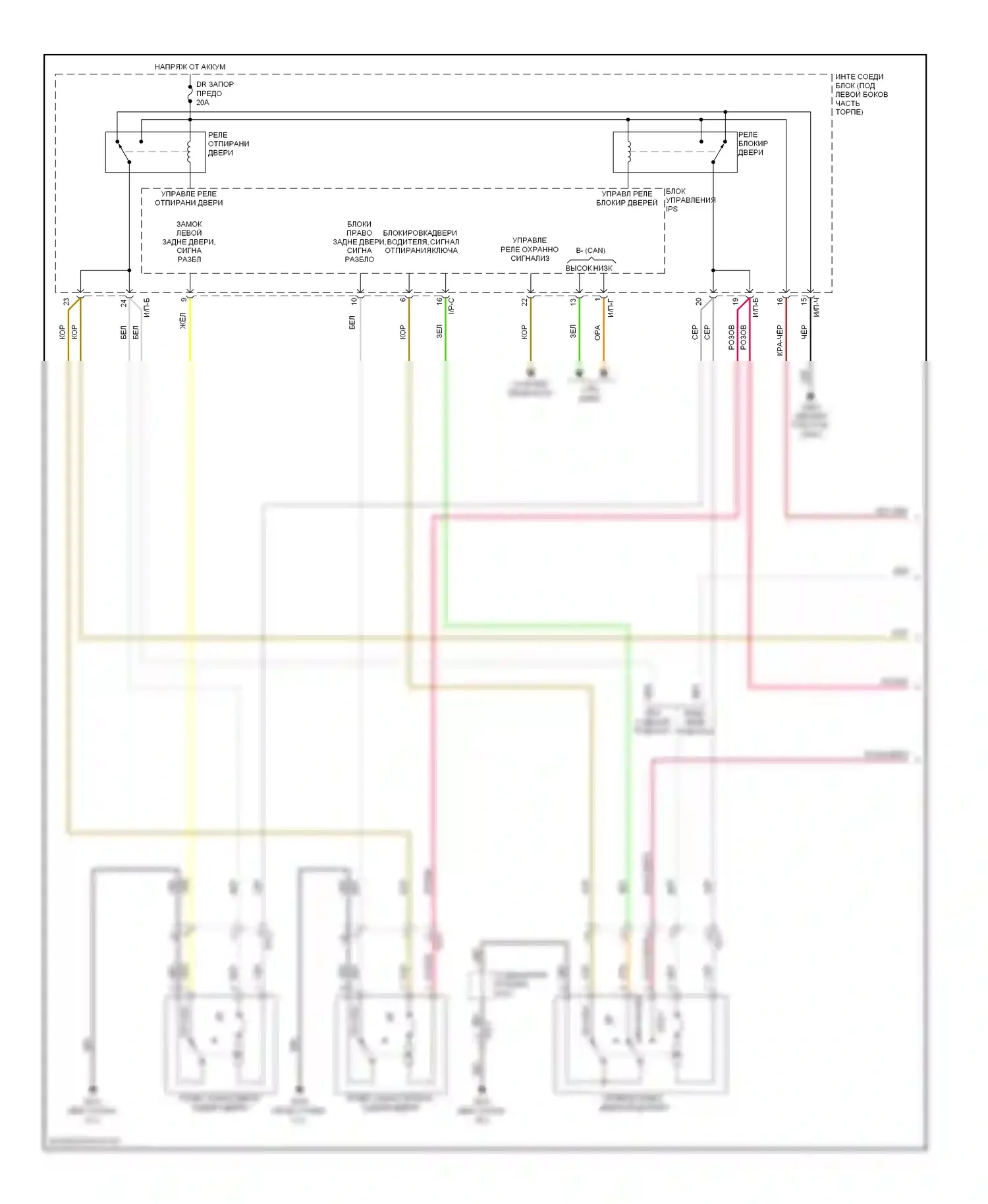 Elantra Hyundai V рестайлинг (2013-2016): Электросхема защиты от взлома (1 из 2) 