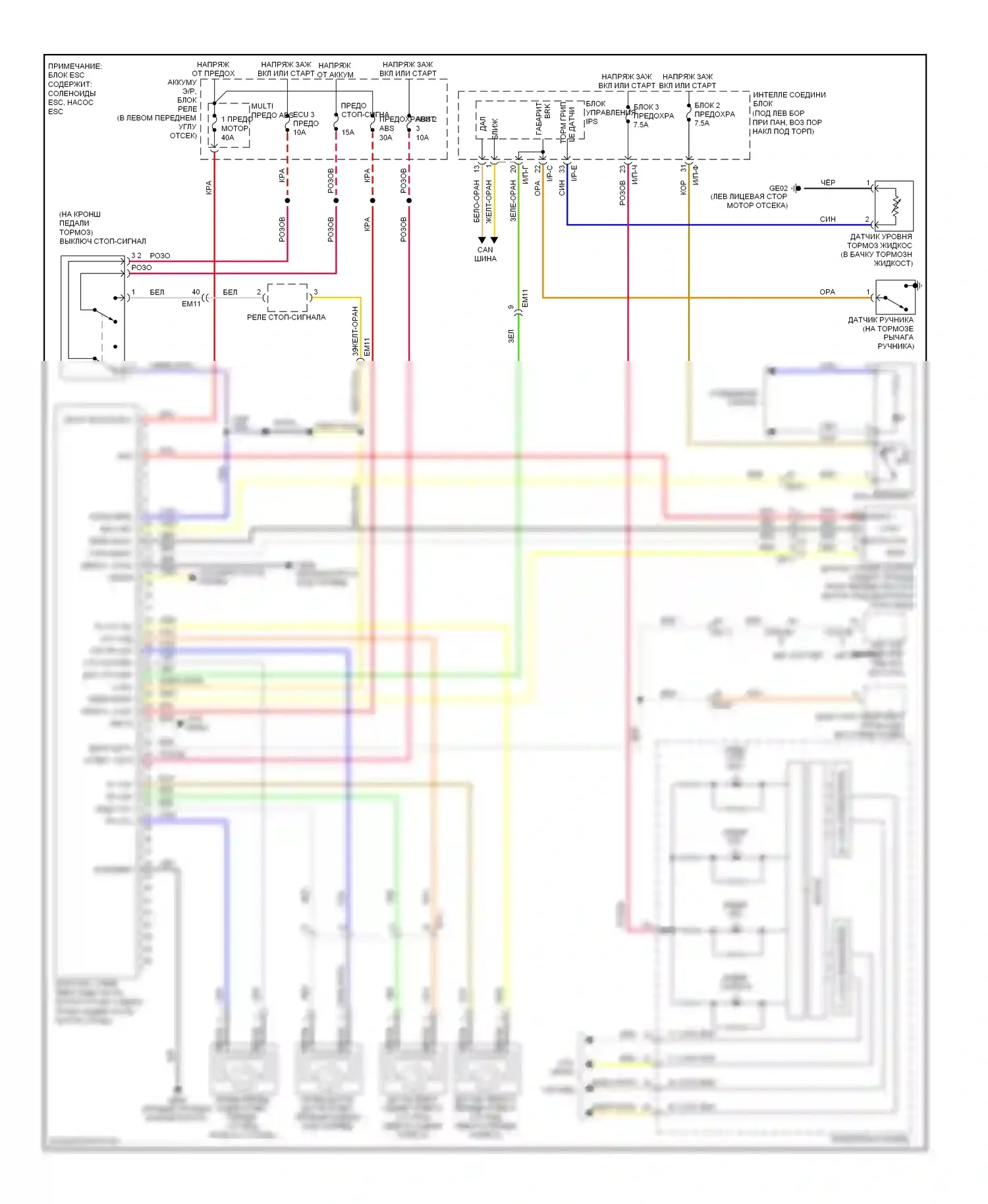 Elantra Hyundai V (2010-2014): Антиблокировочная система abs электросхема 