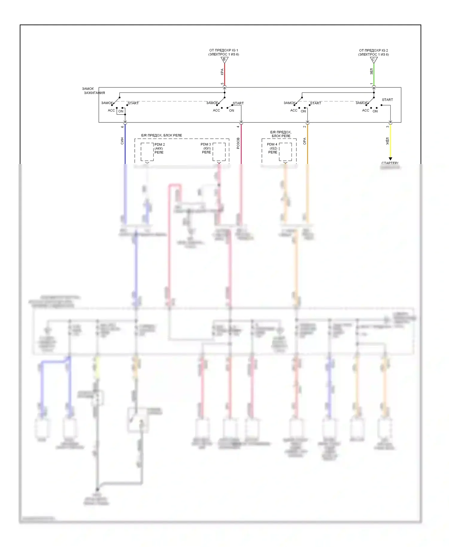 Elantra Hyundai V (2010-2014): Электросхема блока предохранителей реле (2 из 6) 