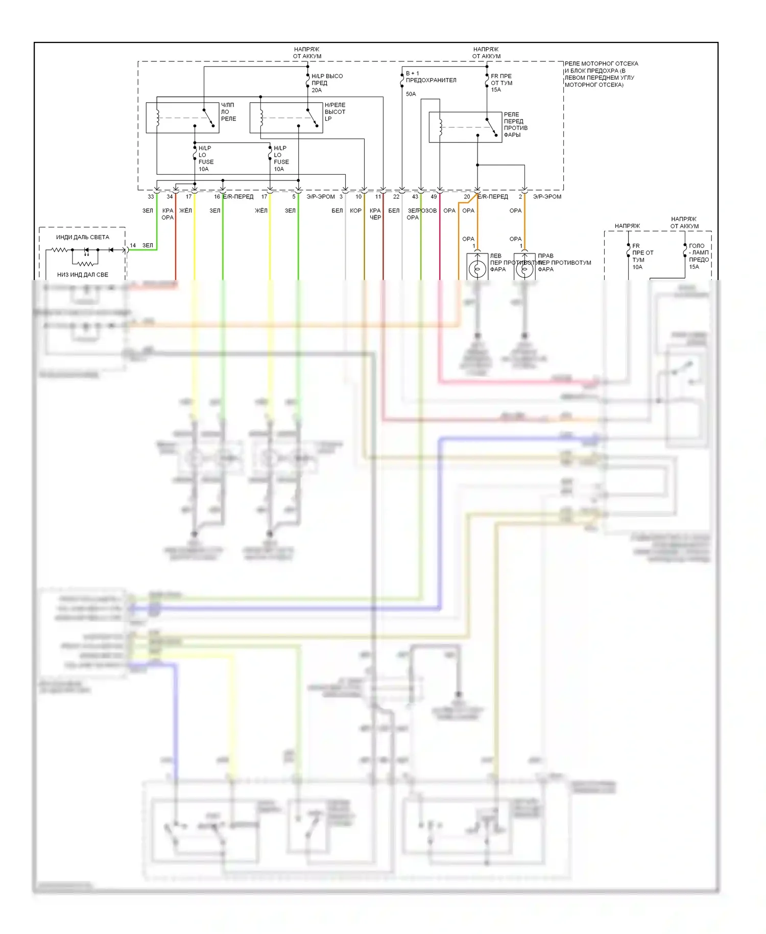 Elantra Hyundai V (2010-2014): Электросхема фар, без дрели 