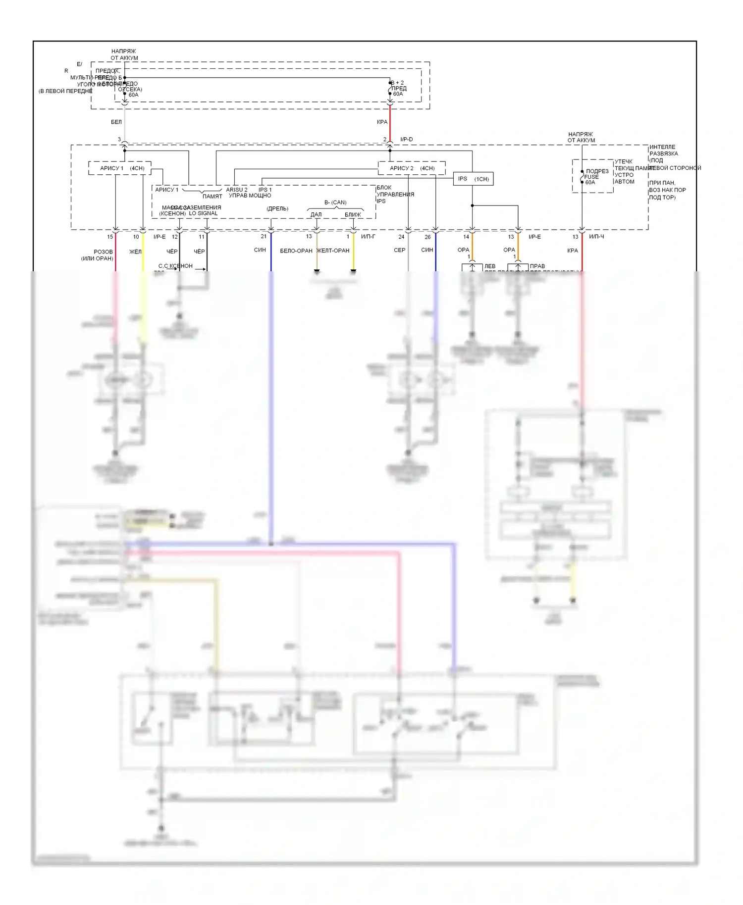 Elantra Hyundai V (2010-2014): Электросхема фар 