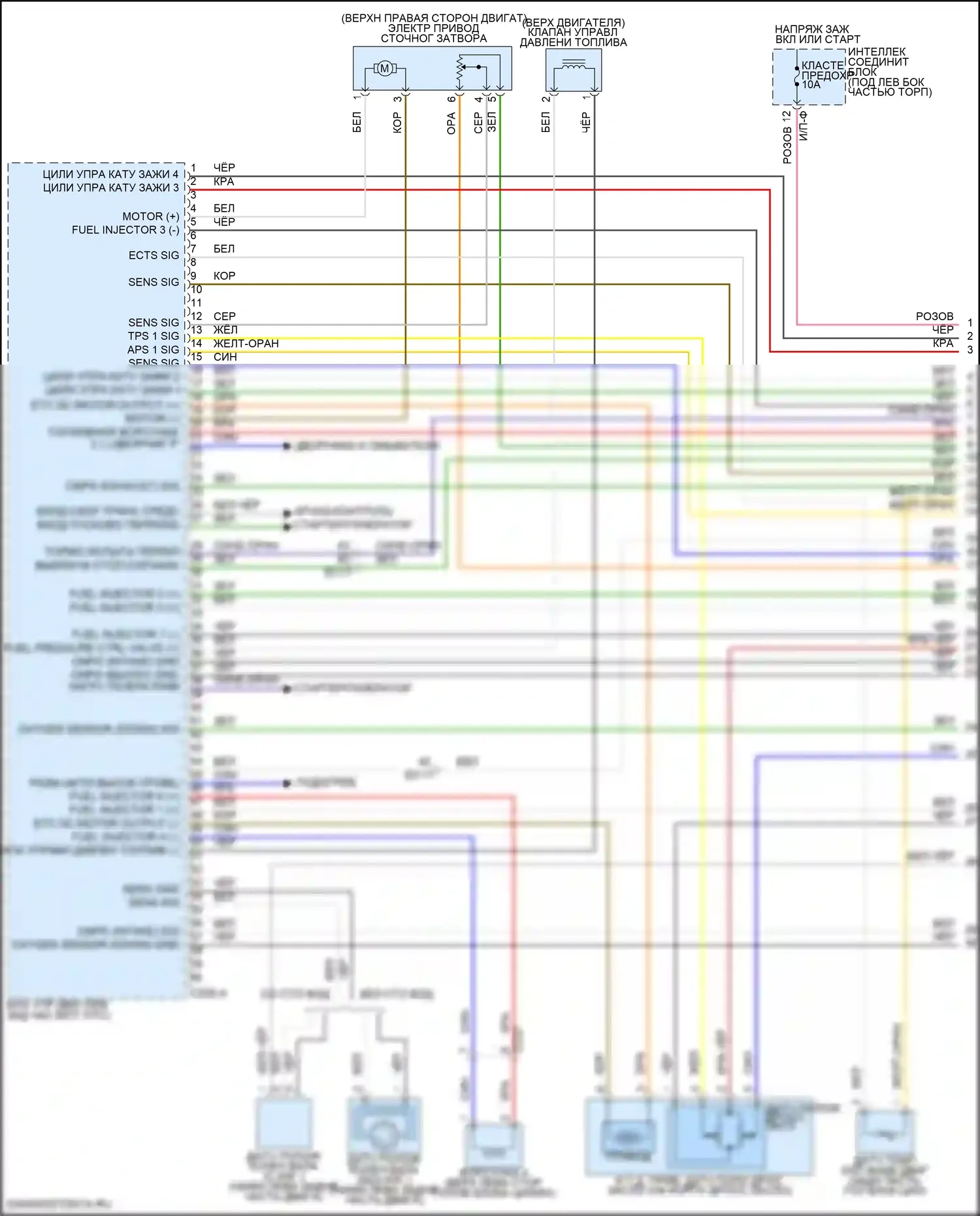 Elantra Hyundai VI рестайлинг (2018-2020): Электросхема двигателя 1.4л турбо (1 из 6) 