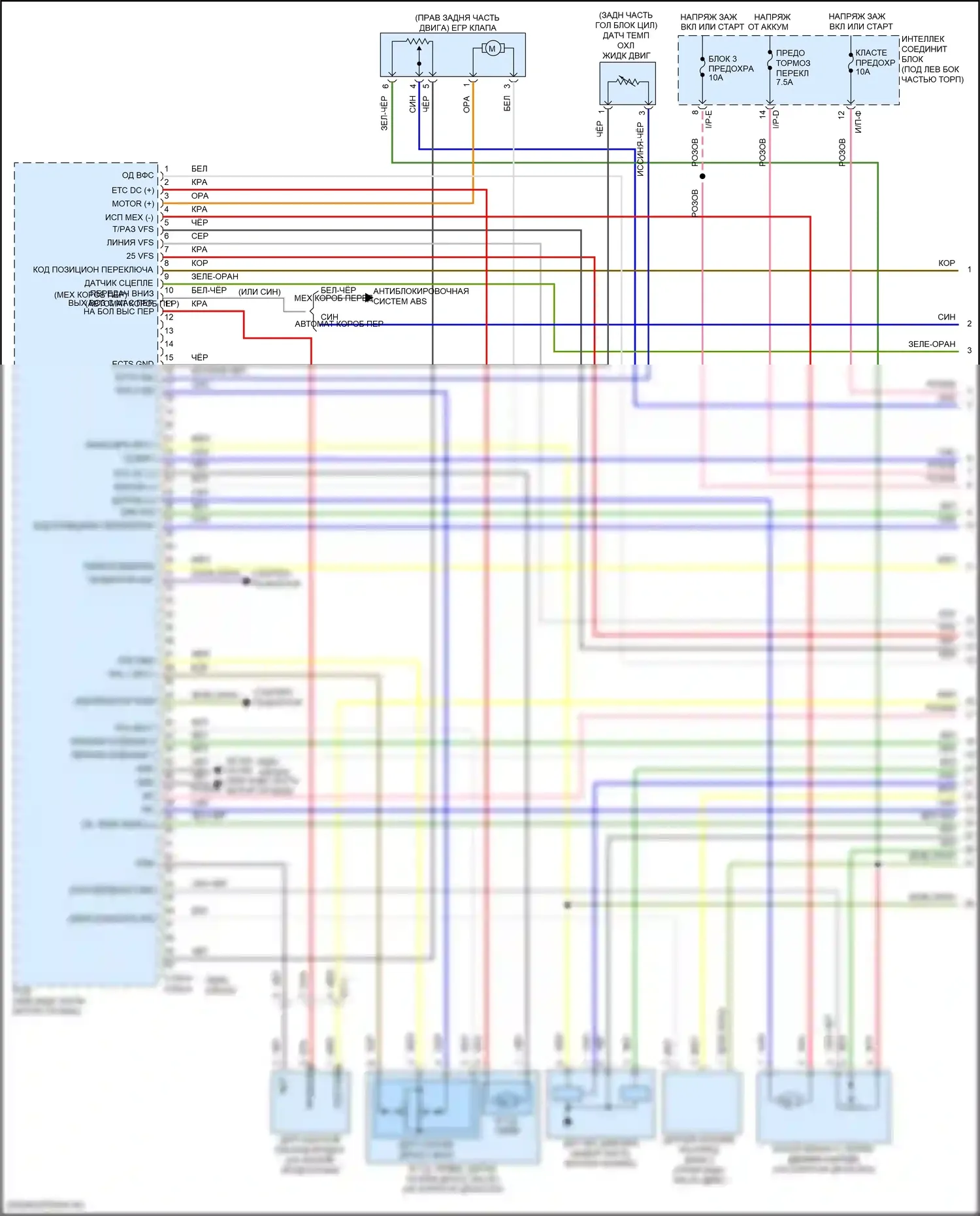 Elantra Hyundai VI рестайлинг (2018-2020): Электросхема двигателя 2.0л, автомат коробки передач (1 из 7) 
