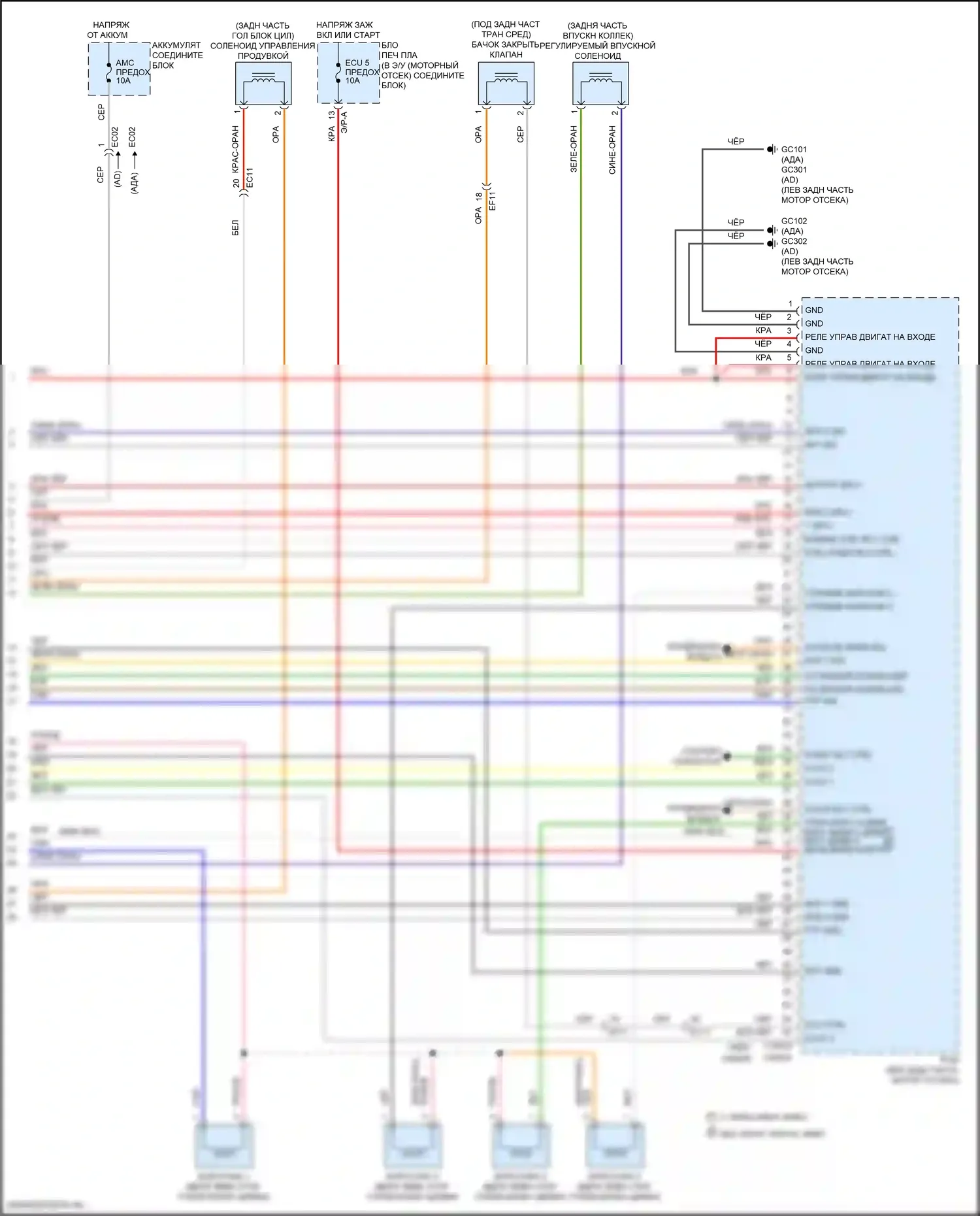 Elantra Hyundai VI рестайлинг (2018-2020): Электросхема двигателя 2.0l, ivt (7 из 7) 