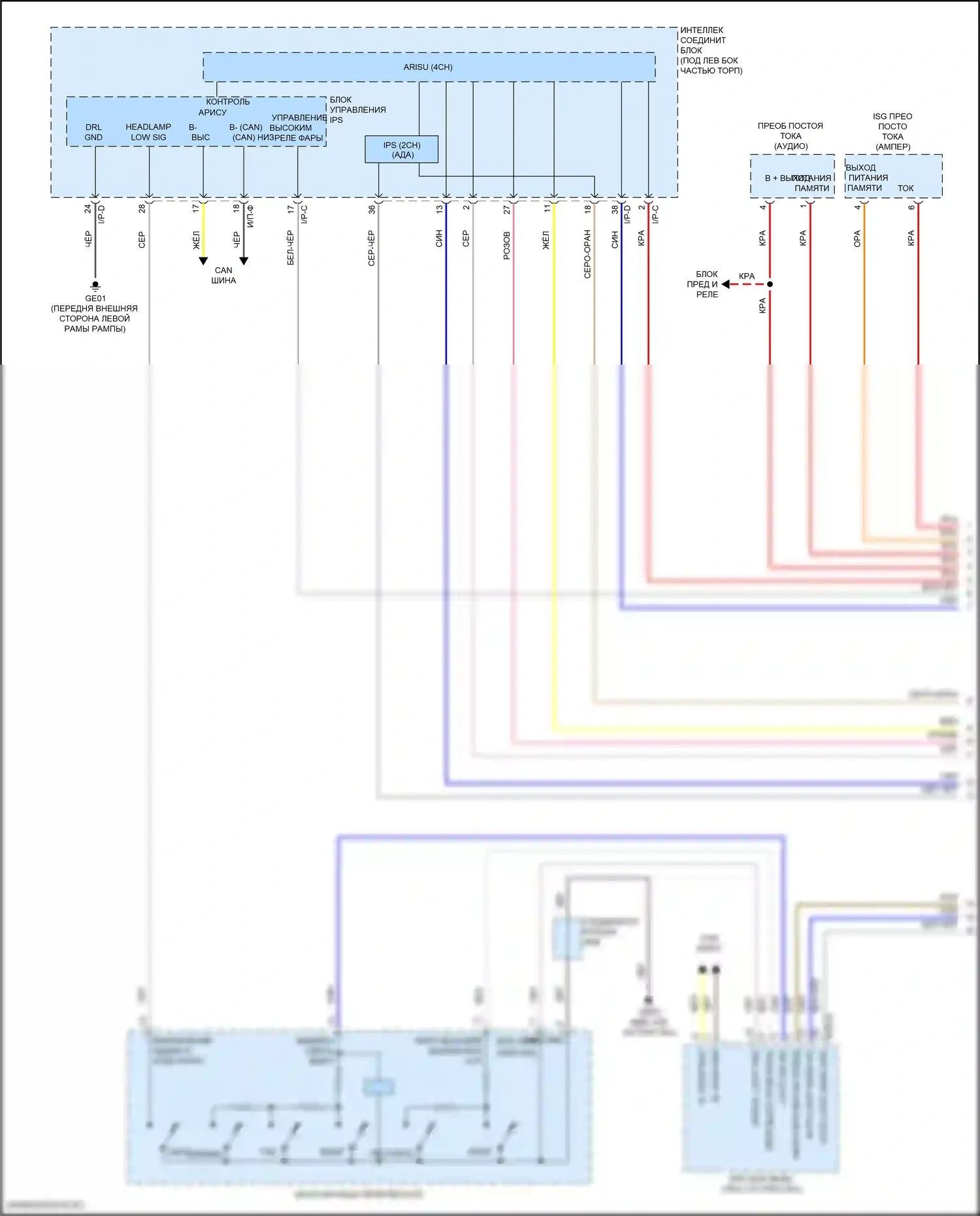 Elantra Hyundai VI рестайлинг (2018-2020): Электросхема автоламп (1 из 3) 