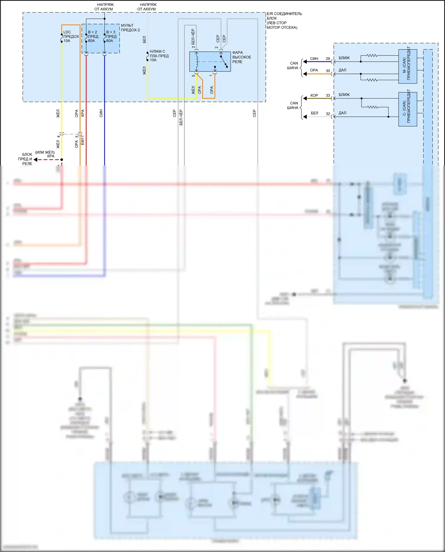 Elantra Hyundai VI рестайлинг (2018-2020): Электросхема автоламп (3 из 3) 