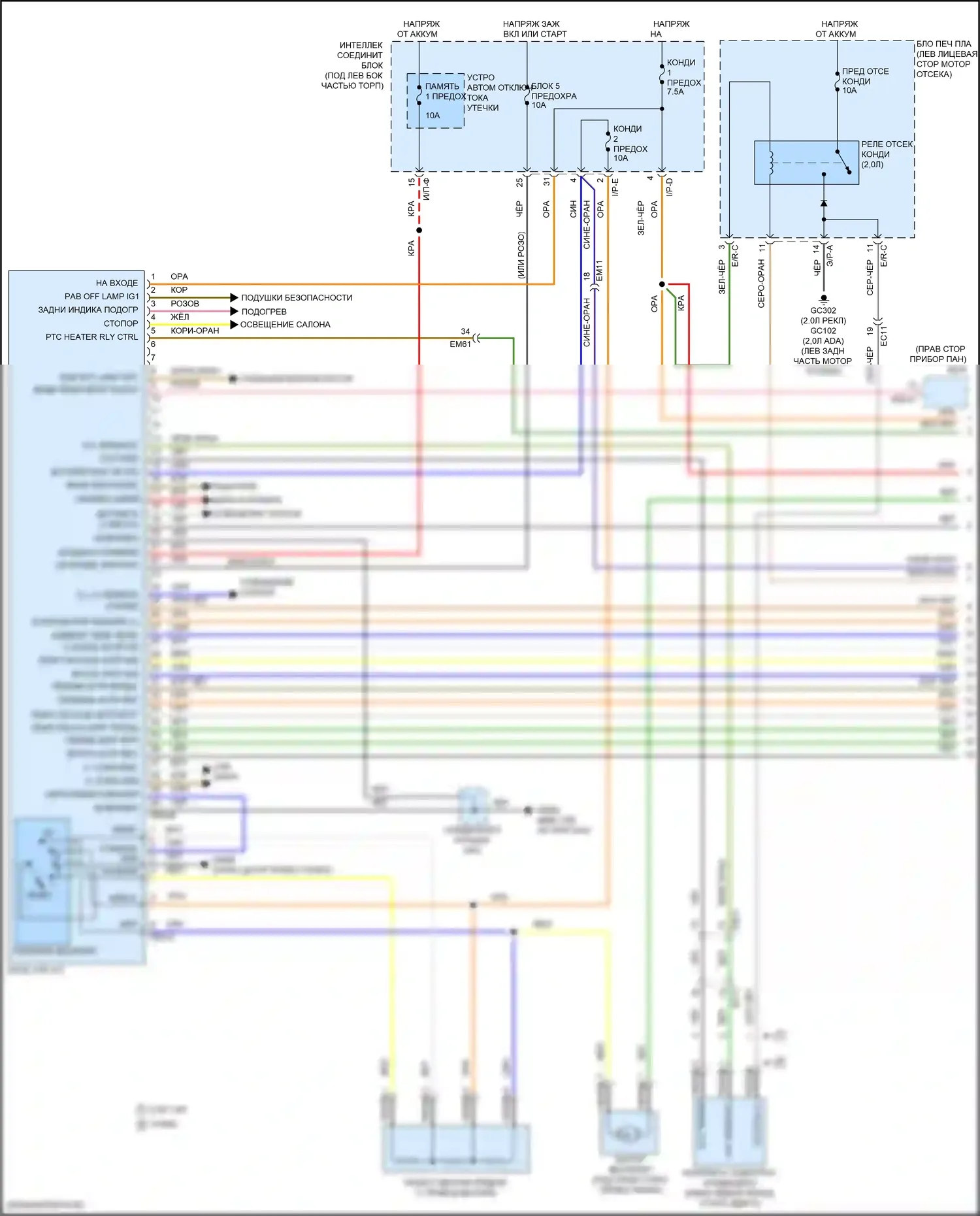 Elantra Hyundai VI рестайлинг (2018-2020): Электросхема ручного кондиционера (1 из 3) 