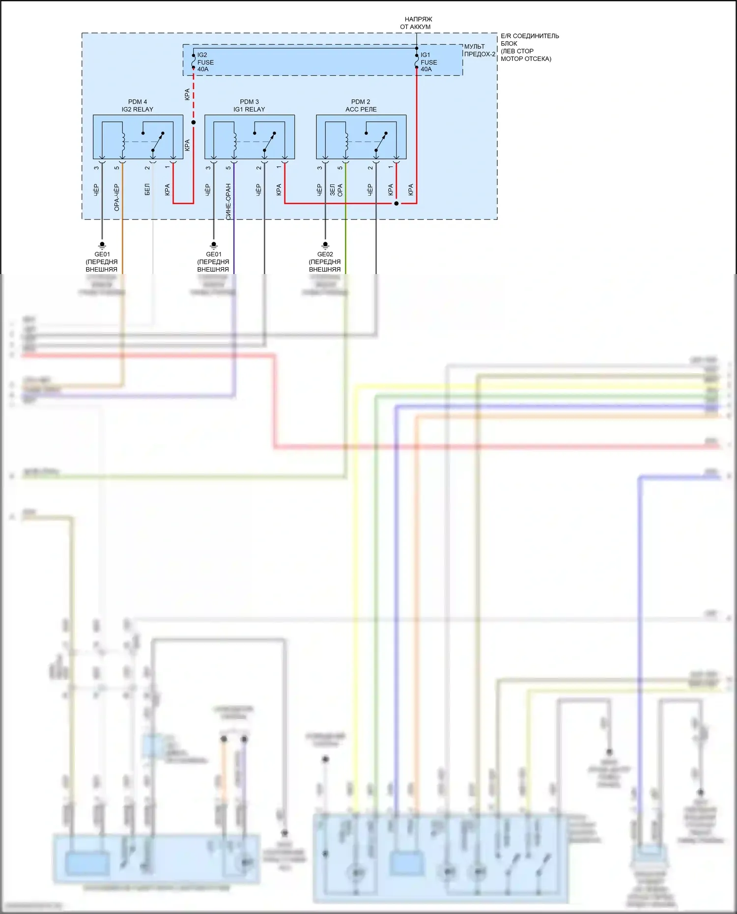 Elantra Hyundai VI рестайлинг (2018-2020): Электросхема иммобилайзера, с интеллектуальной системой ключей (2 из 3) 
