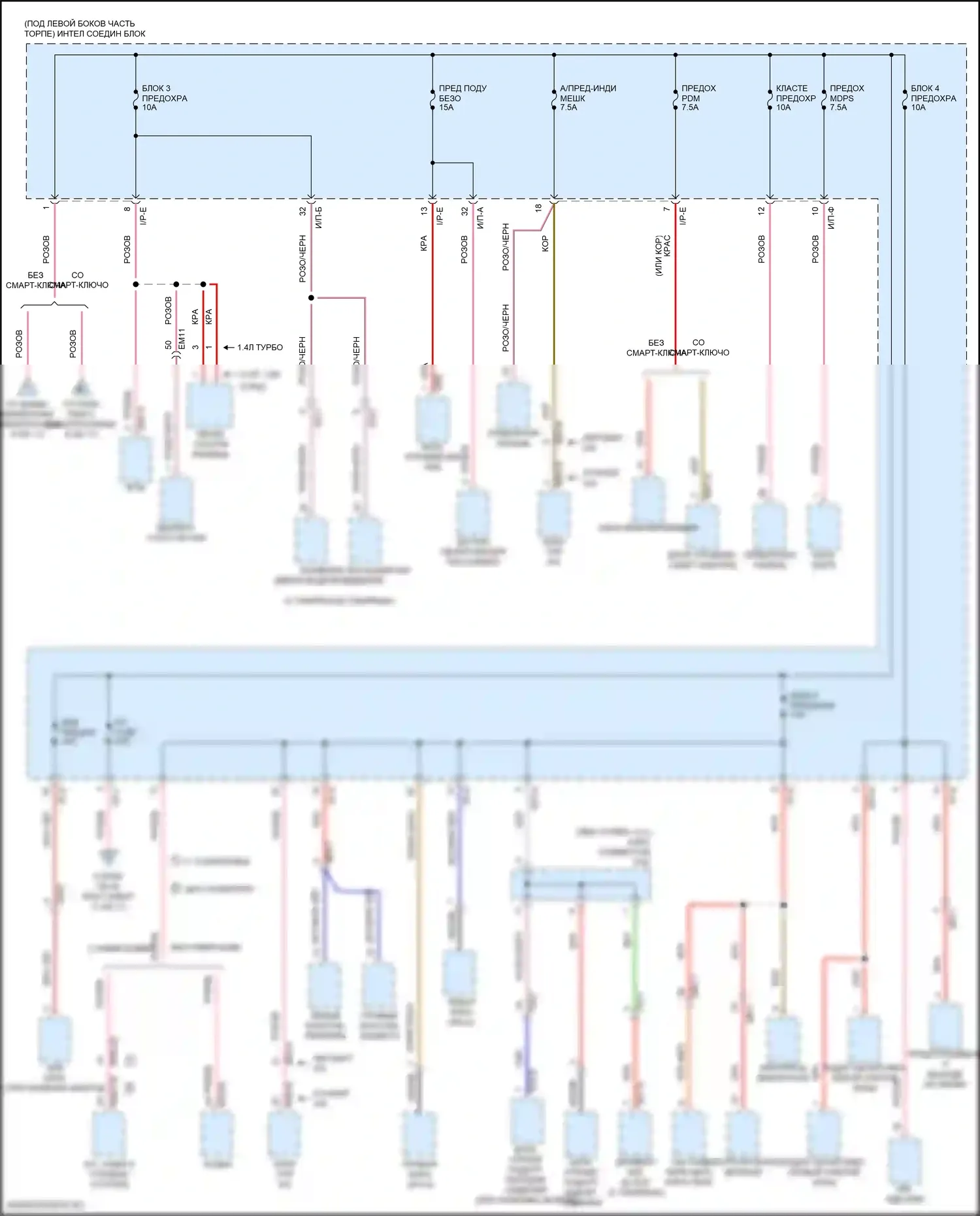 Elantra Hyundai VI (2015-2019): Электросхема блока предохранителей реле (7 из 11) 