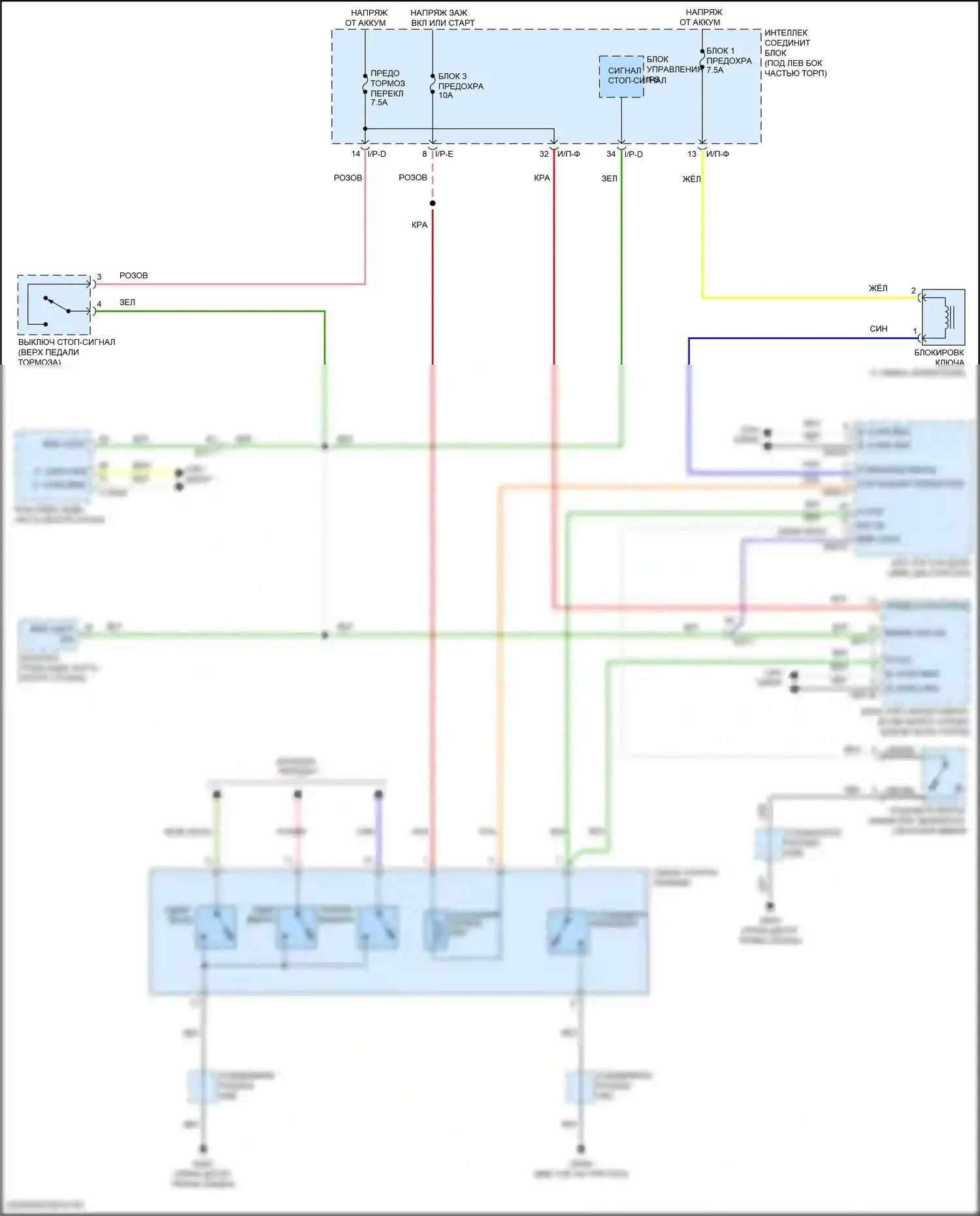 Elantra Hyundai VI (2015-2019): 2.0л, электросхема блокировки селектора 