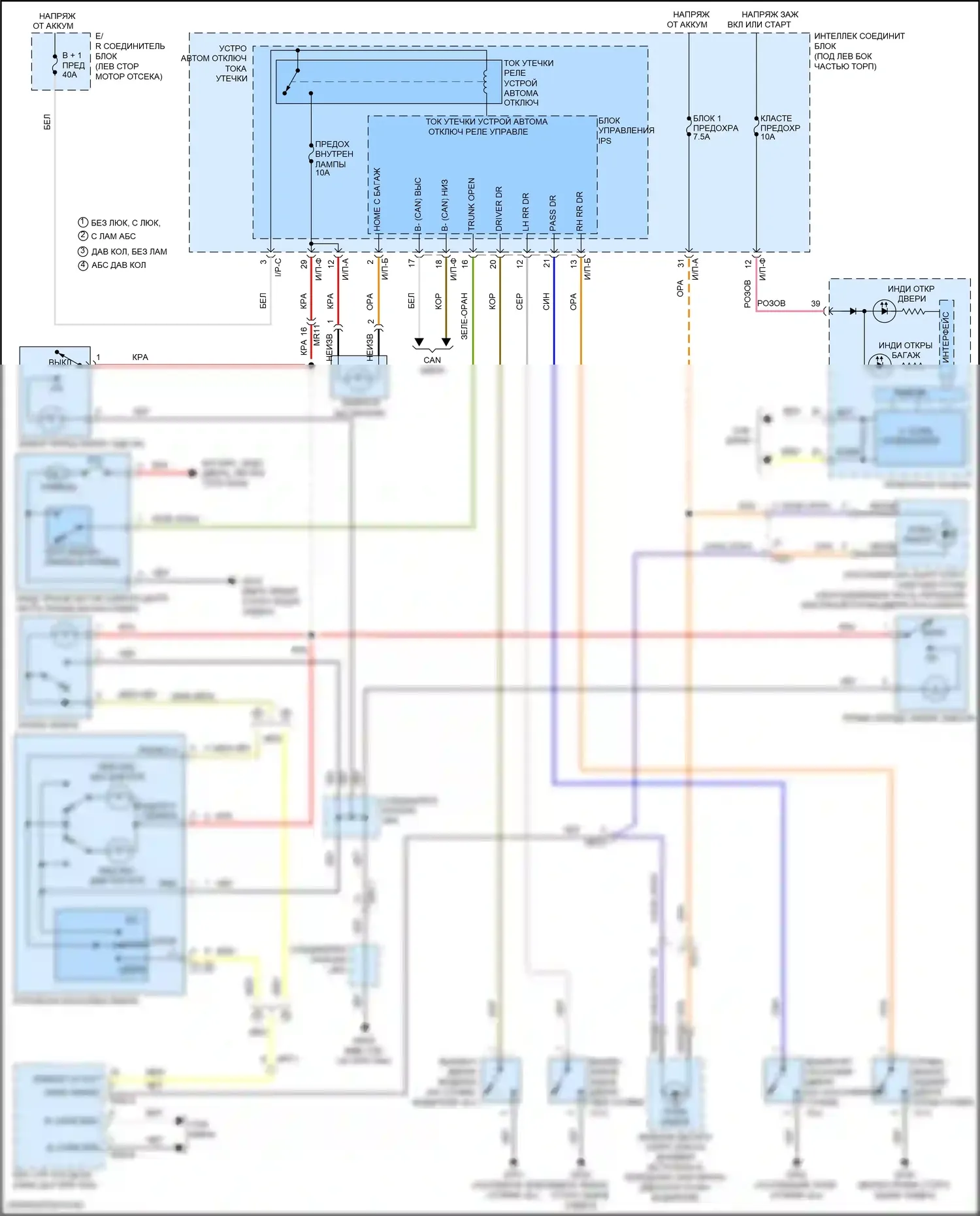 Elantra Hyundai VI (2015-2019): Электросхема освещения салона 